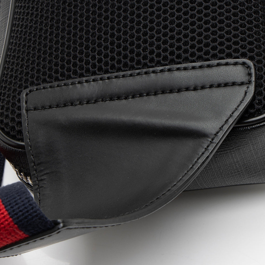 Gucci GG Supreme Web Zip Belt Bag (SHF-52MZPp)