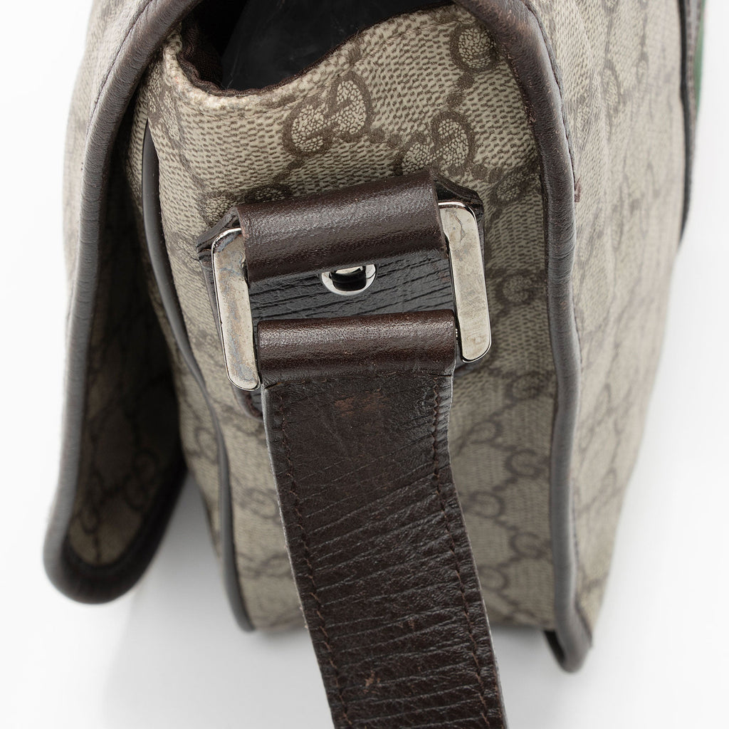 Gucci GG Supreme Web Medium Flap Messenger