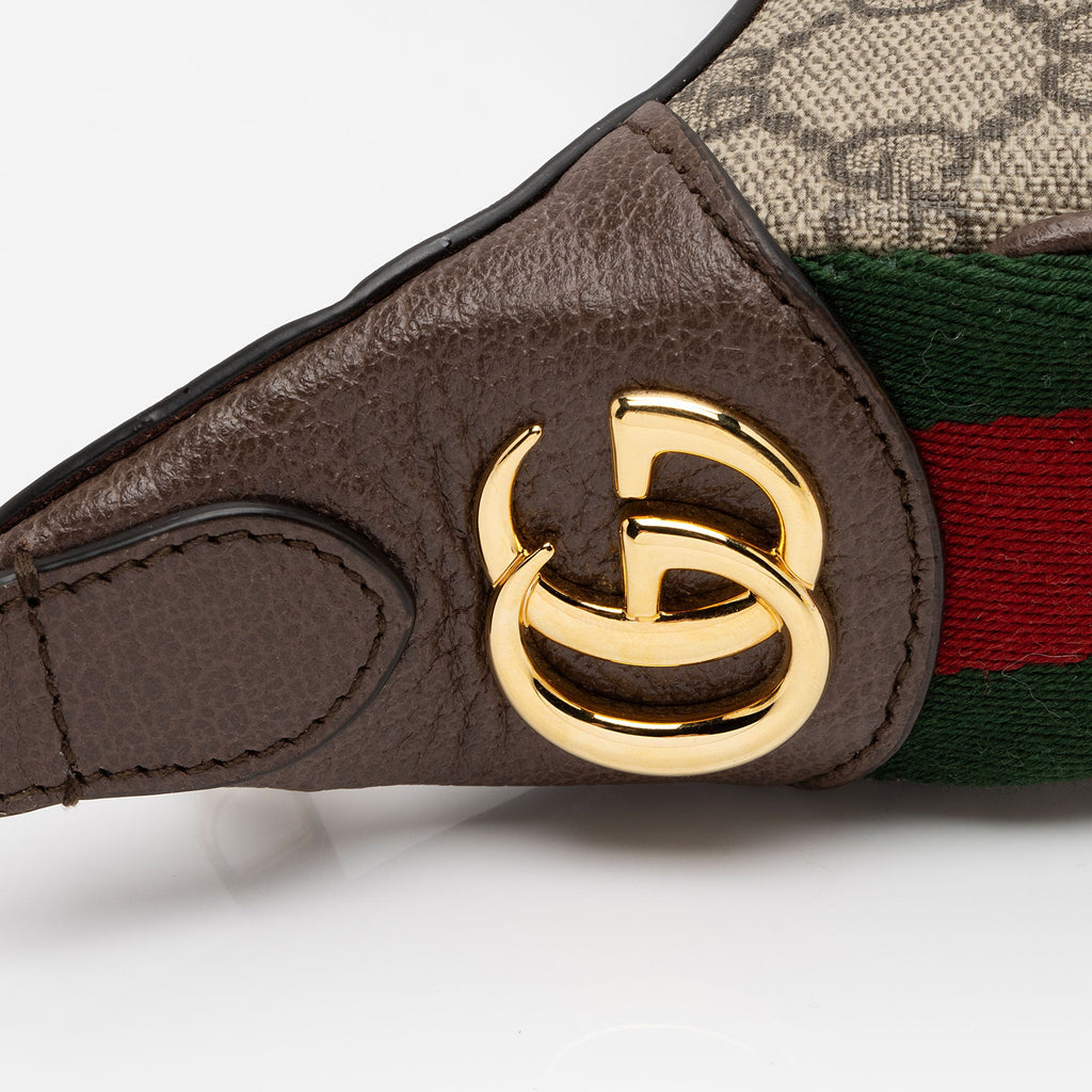 Gucci GG Supreme Web Ophidia Half Moon Mini Hobo (SHF-F30bq3)