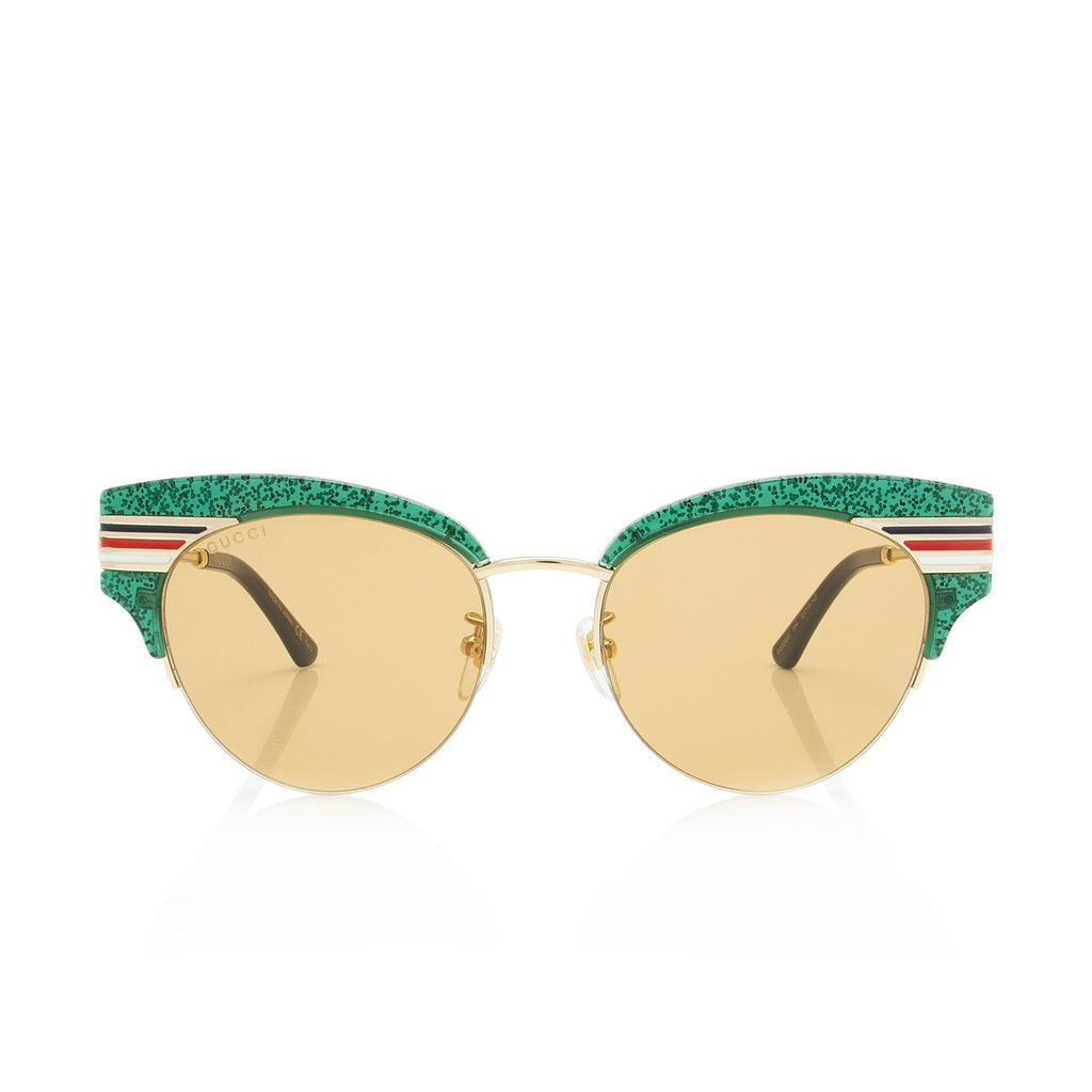 Gucci Glitter Web Sylvie Interlocking G Cat Eye Sunglasses