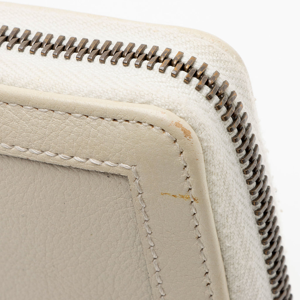 Gucci Grained Calfskin Bamboo Diana Zip Around Wallet