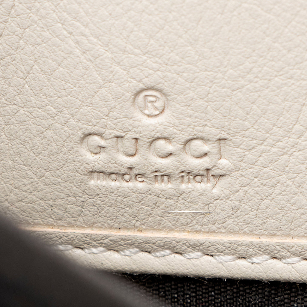 Gucci Grained Calfskin Bamboo Diana Zip Around Wallet