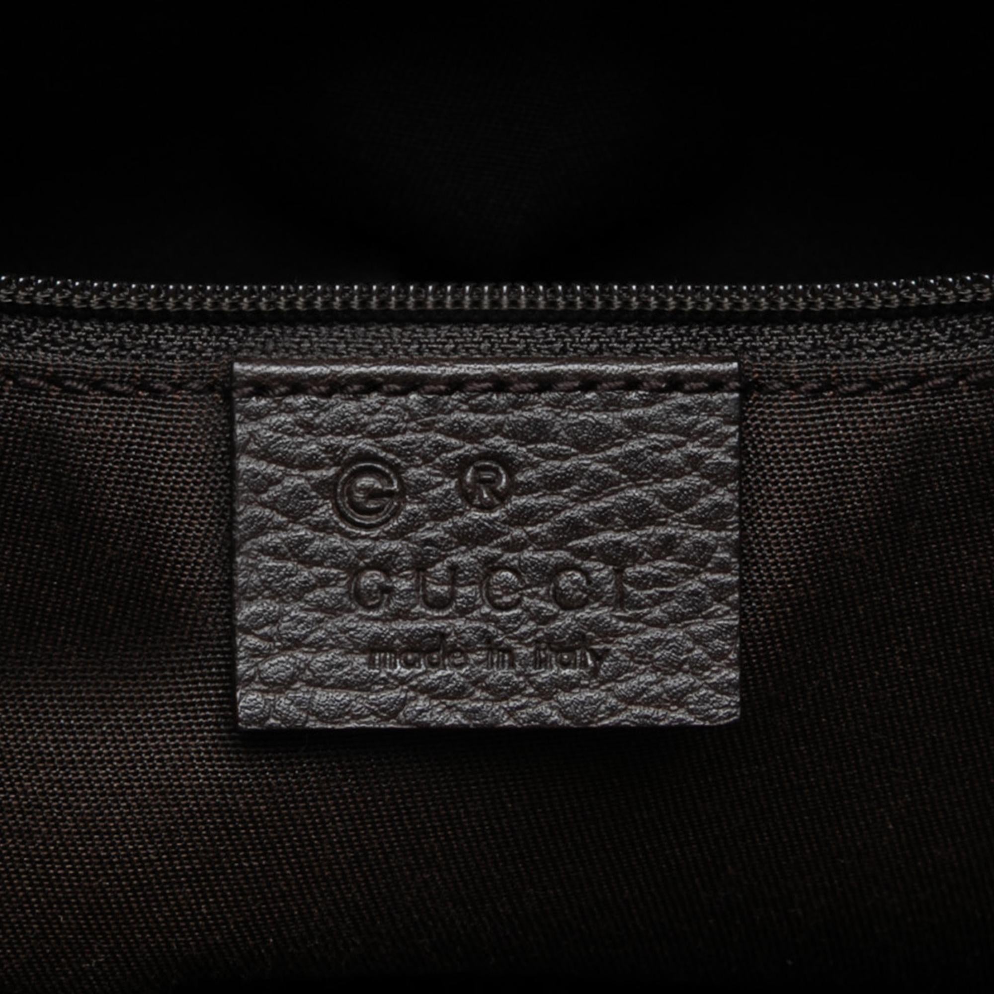 Gucci Grained Calfskin Bamboo Shopper Tote