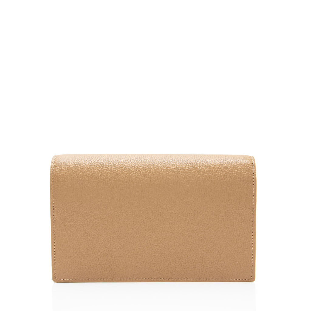 Gucci Grained Calfskin Bicolor GG Marmont Mini Wallet on Chain