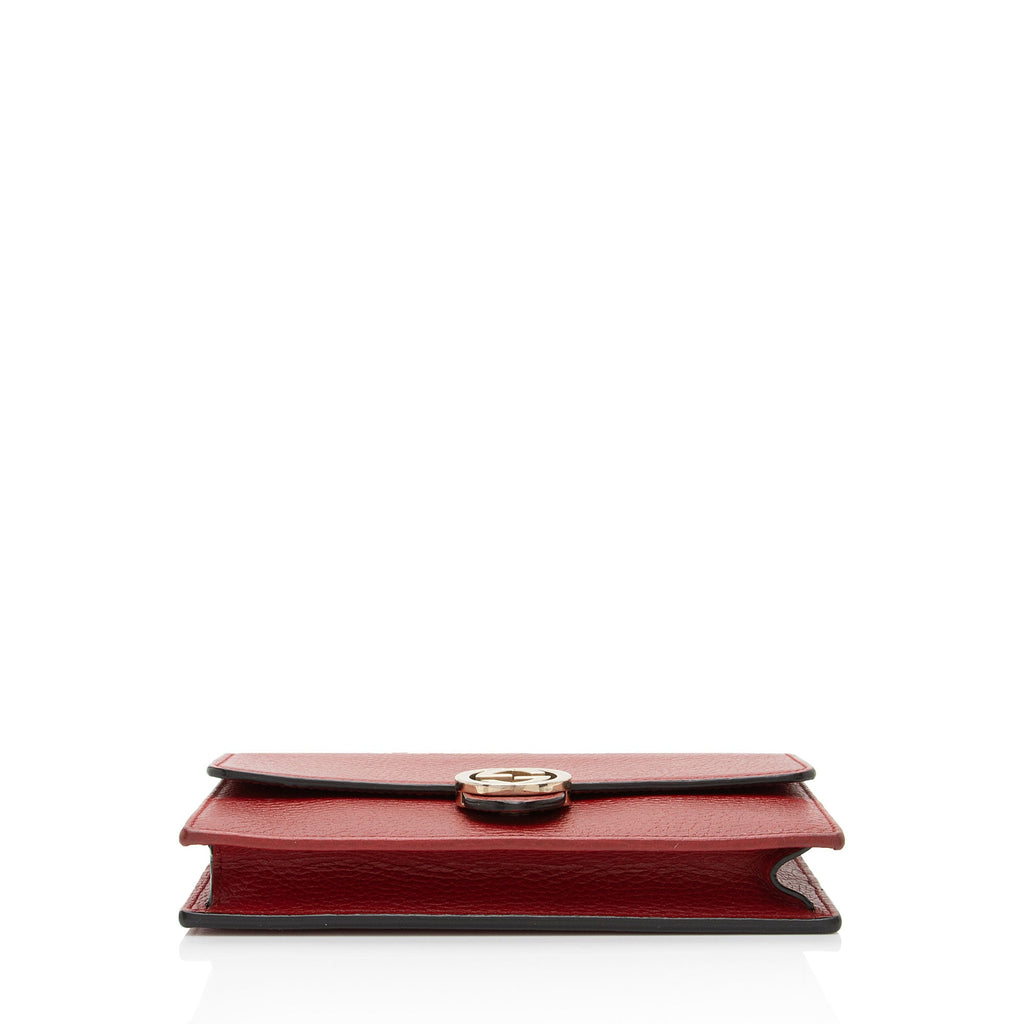 Gucci Grained Calfskin Interlocking G Chain Wallet