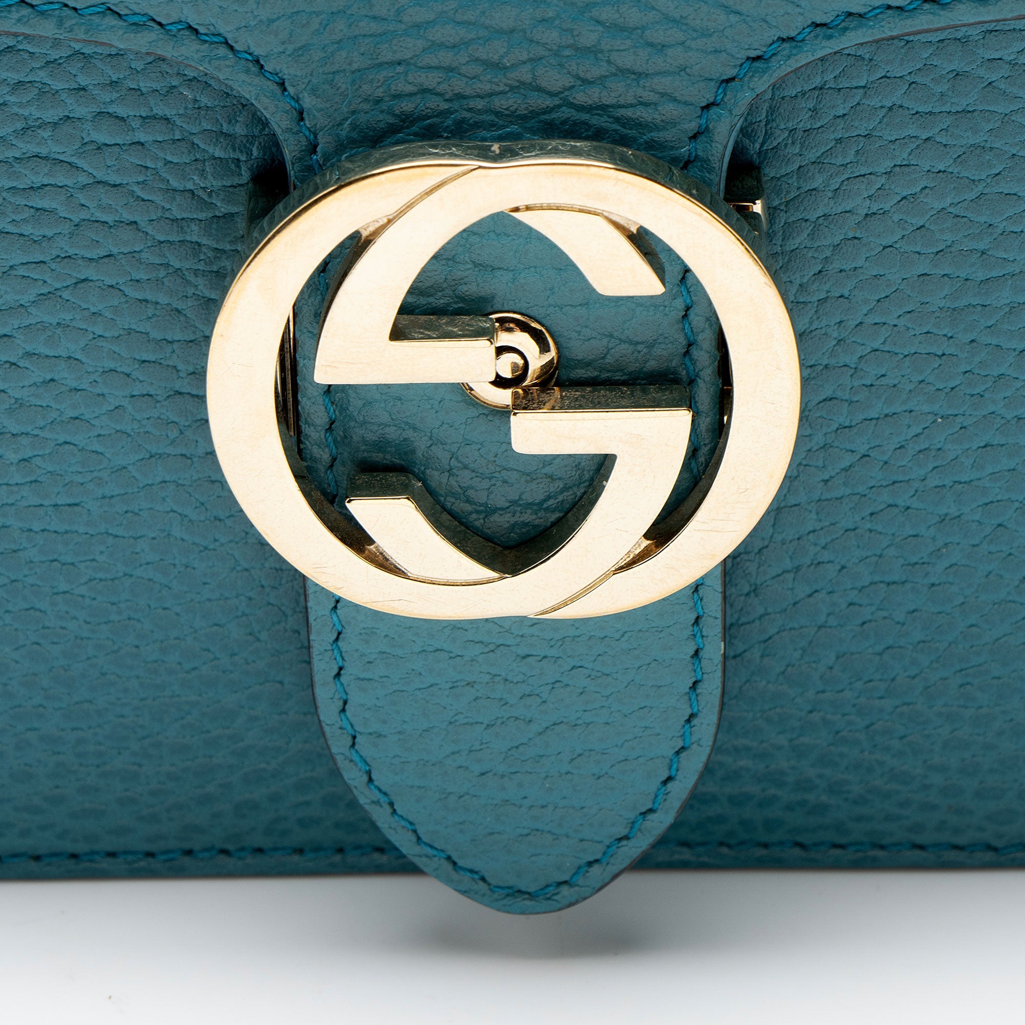 Gucci Grained Calfskin Interlocking G Medium Shoulder Bag