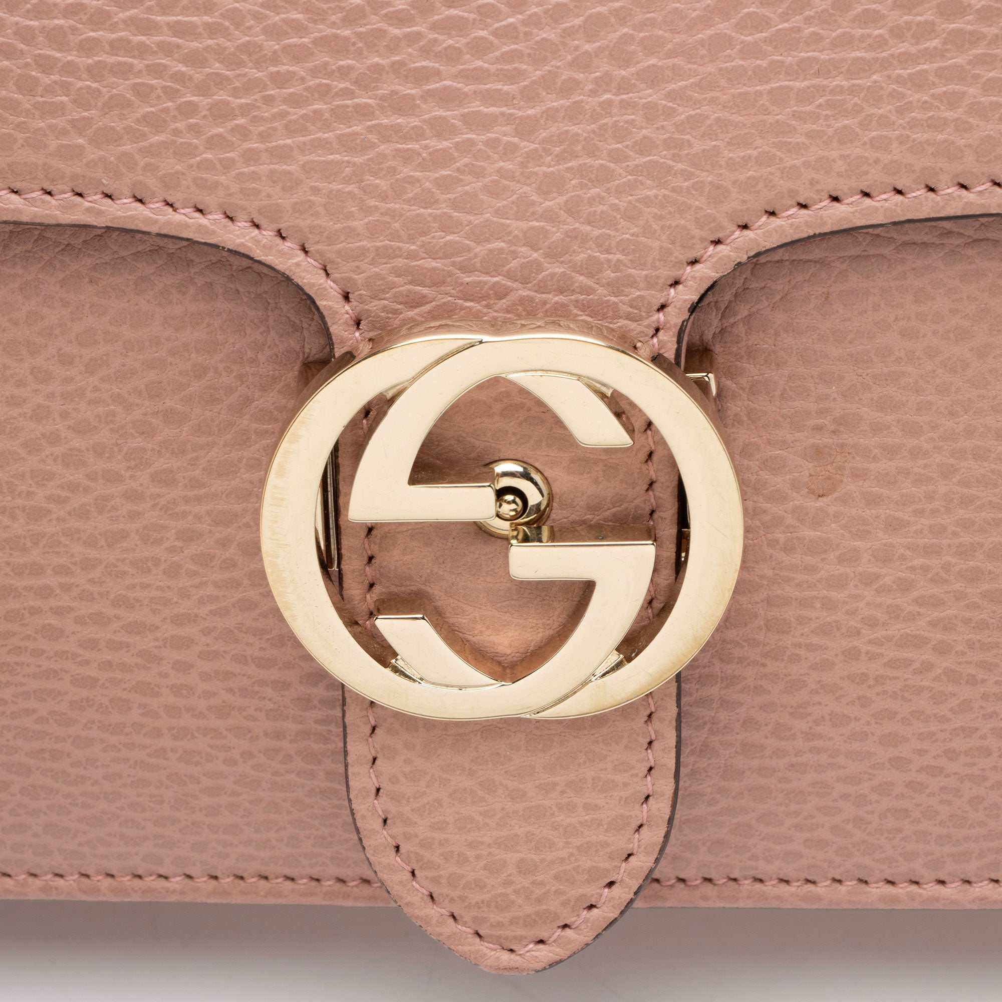 Gucci Grained Calfskin Interlocking G Medium Shoulder Bag