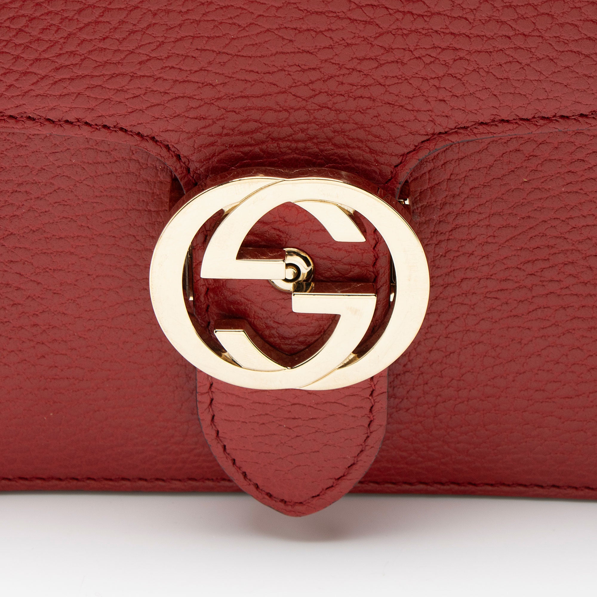 Gucci Grained Calfskin Interlocking G Small Shoulder Bag