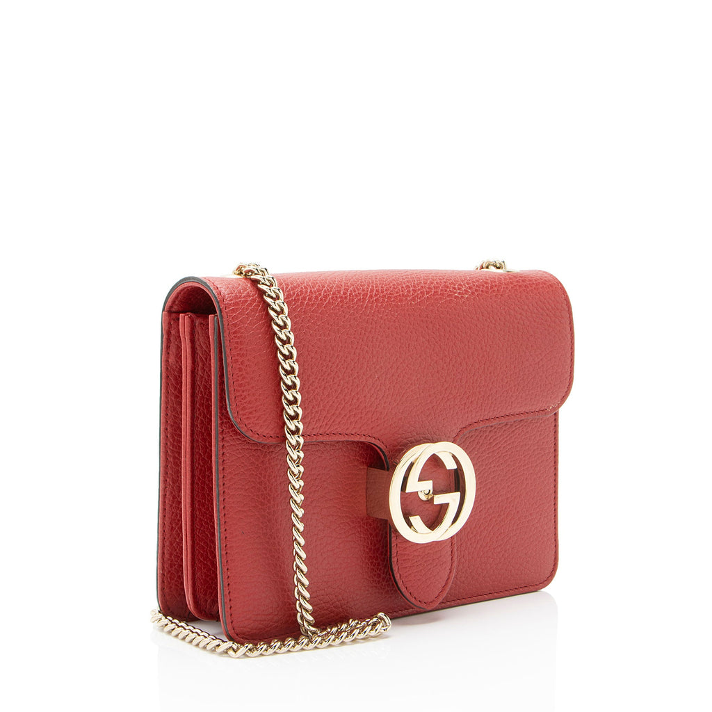 Gucci Grained Calfskin Interlocking G Small Shoulder Bag