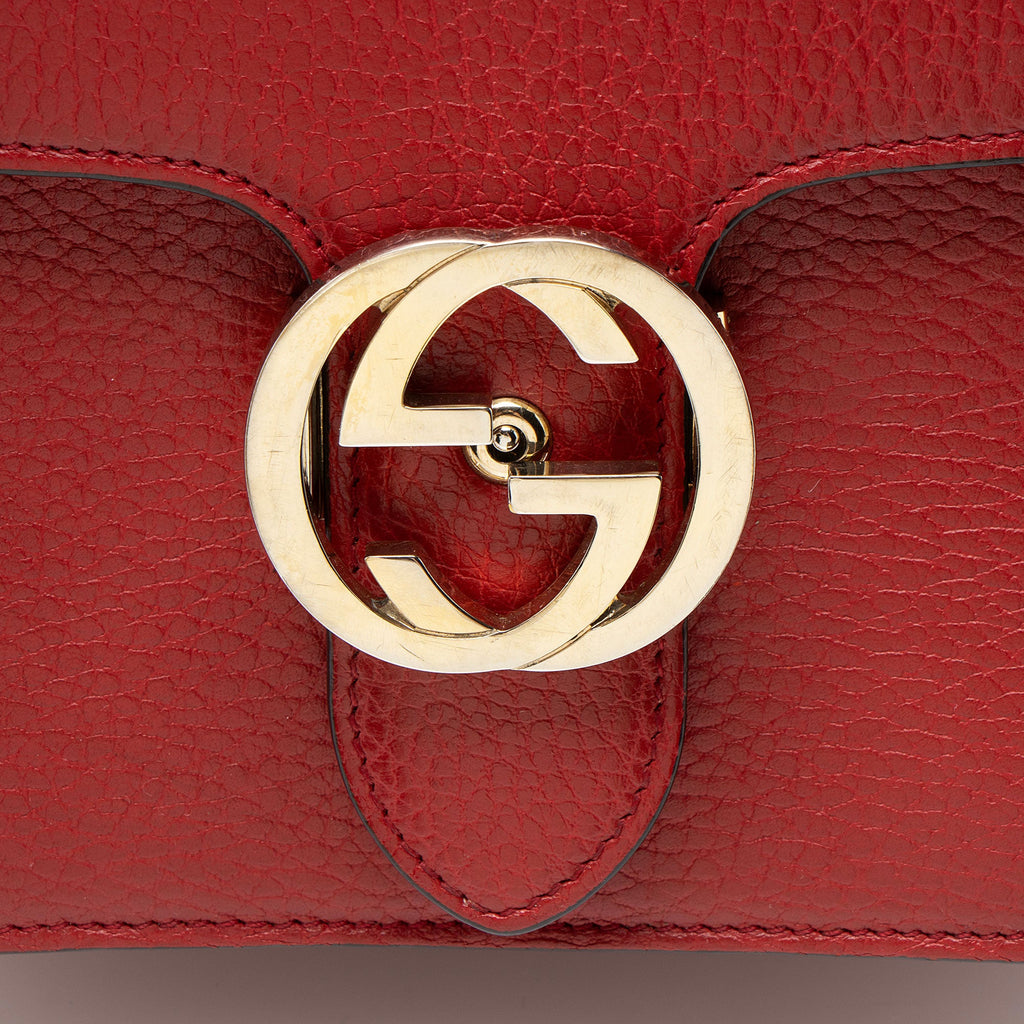 Gucci Grained Calfskin Interlocking G Small Shoulder Bag