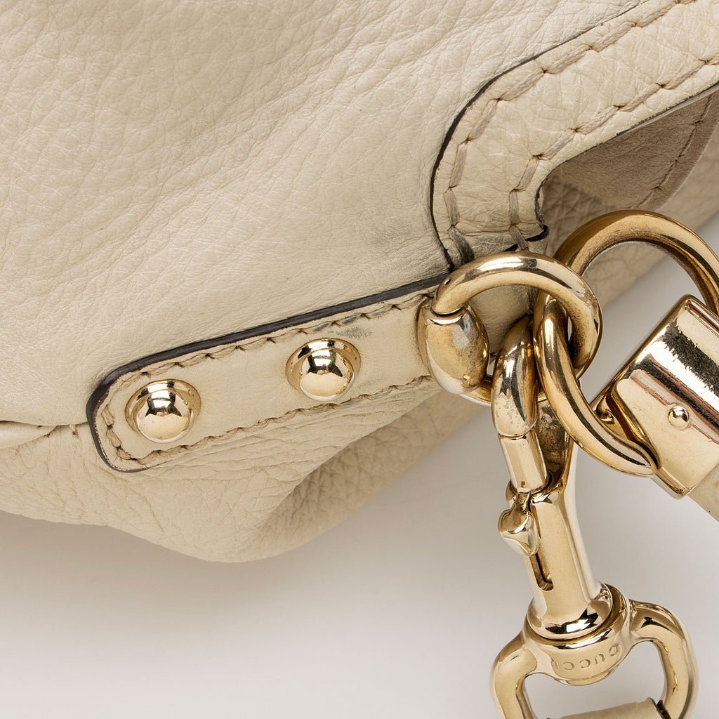 Gucci Guccissima Leather Bamboo Indy Large Satchel (SHF-M8NqdH)