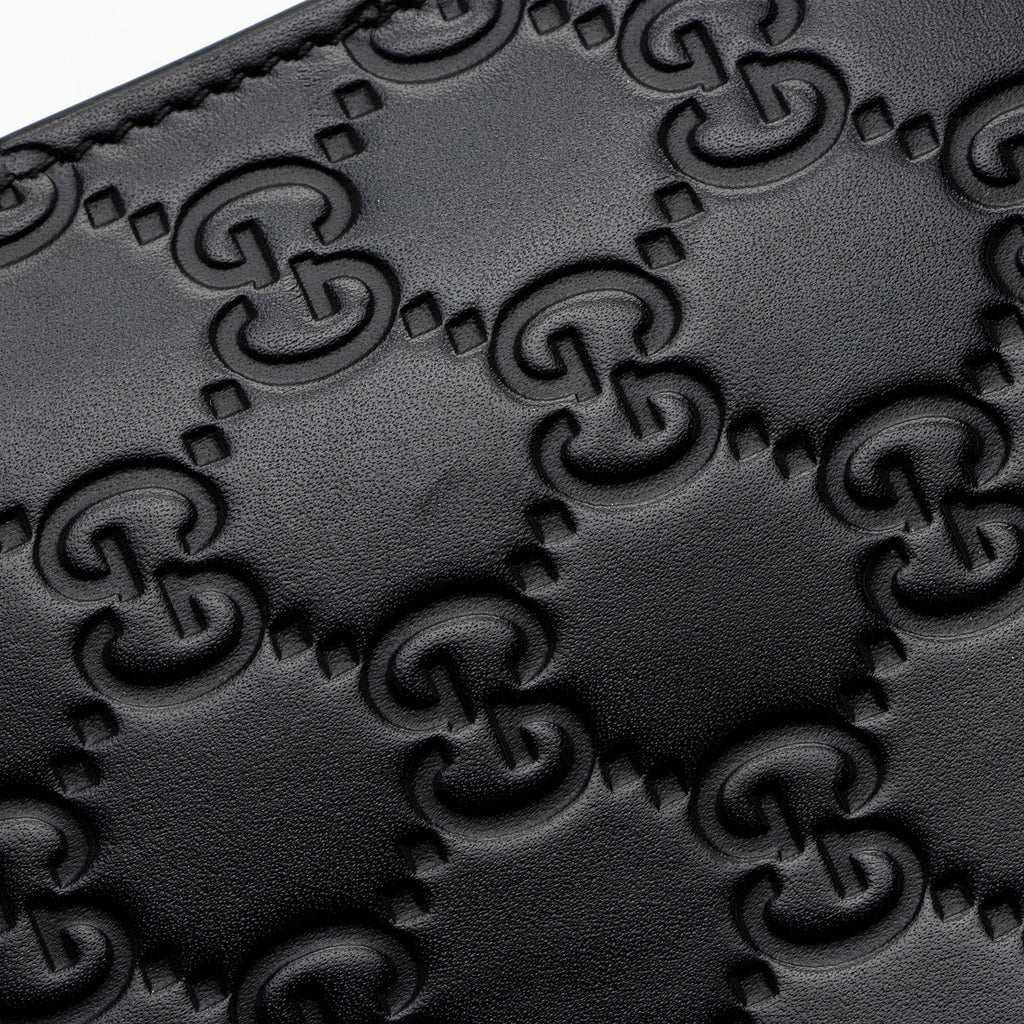 Gucci Guccissima Leather Crystal Cat Wallet on Chain