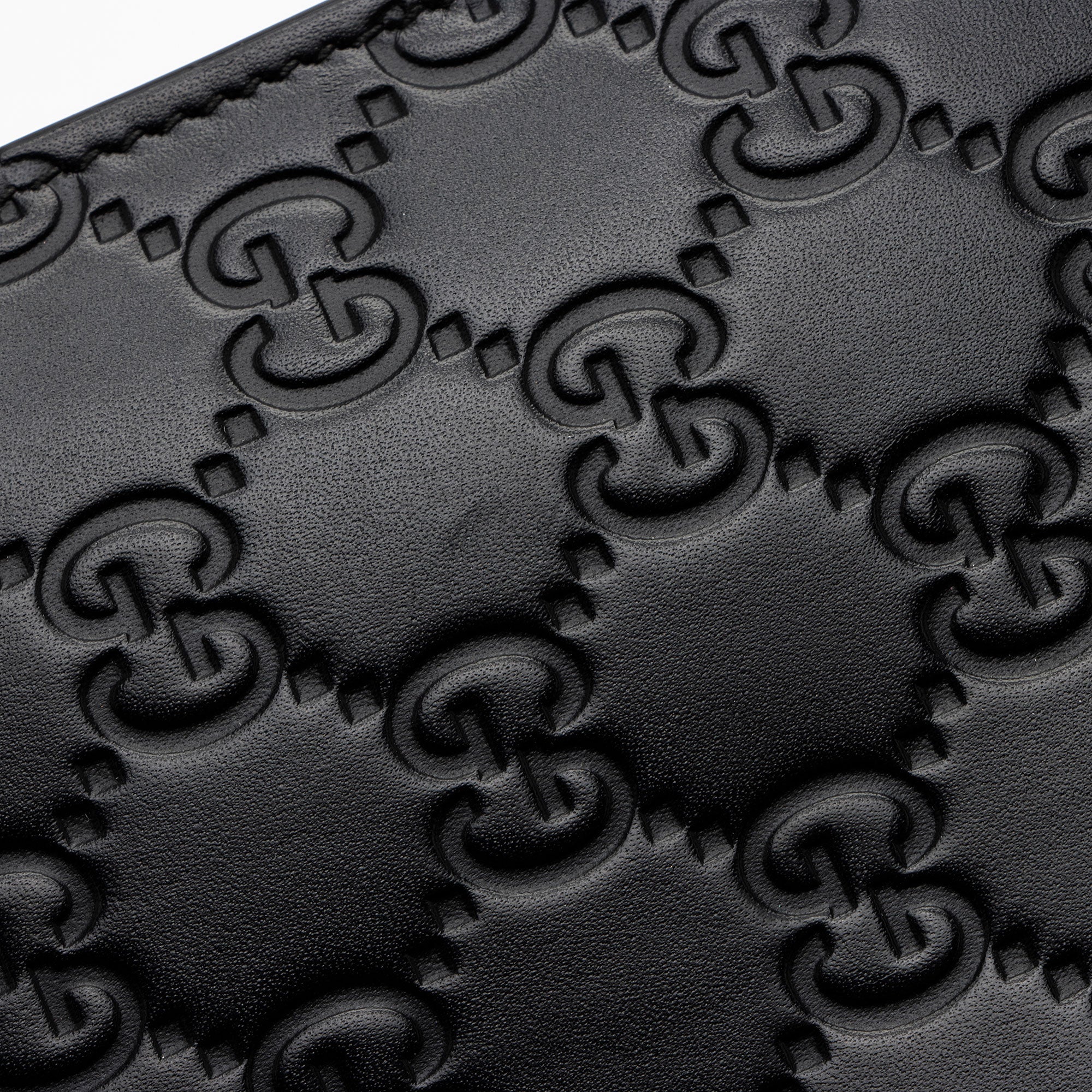 Gucci Guccissima Leather Crystal Cat Wallet on Chain
