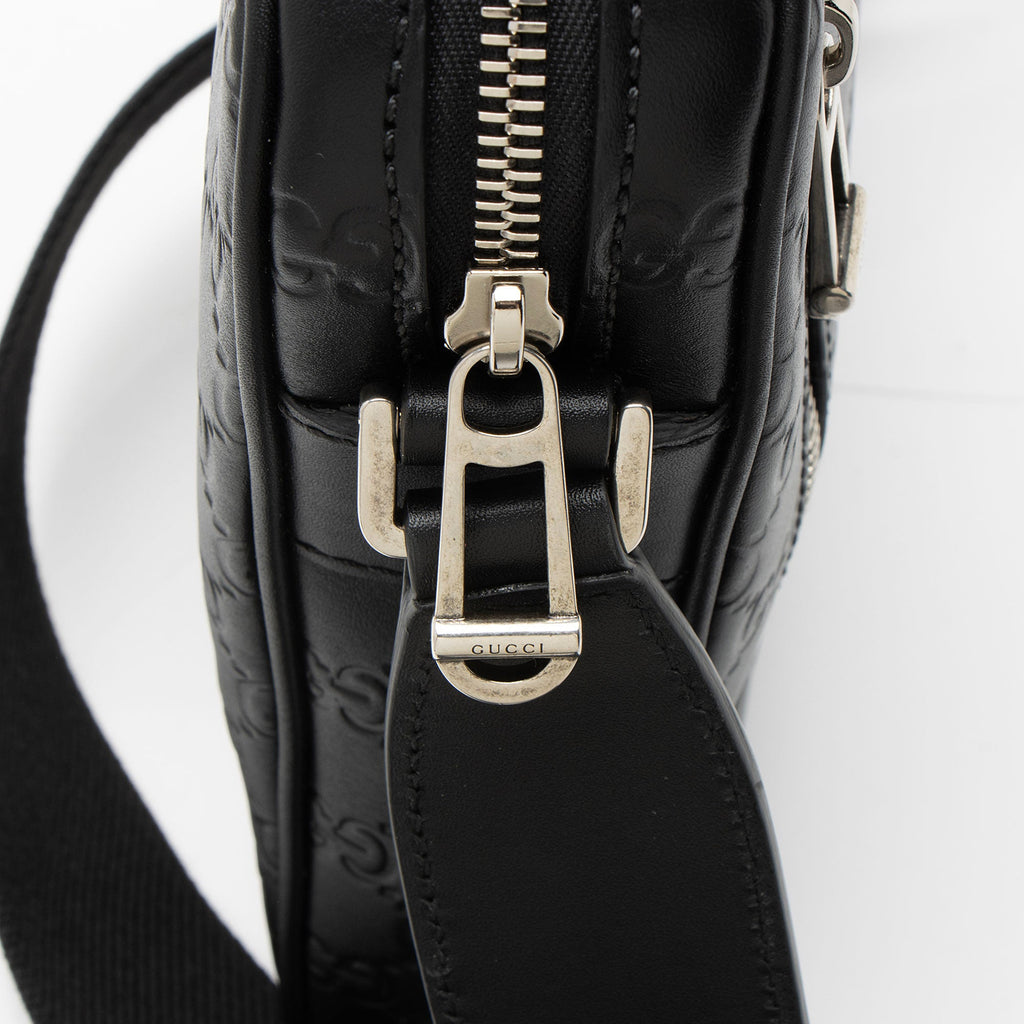 Gucci Guccissima Leather Emblem Small Crossbody