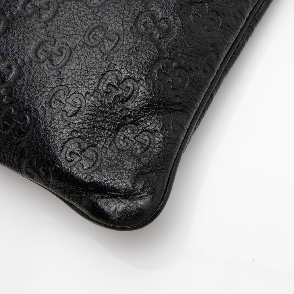 Gucci Guccissima Leather Flat Messenger (SHF-b6Jy3q)