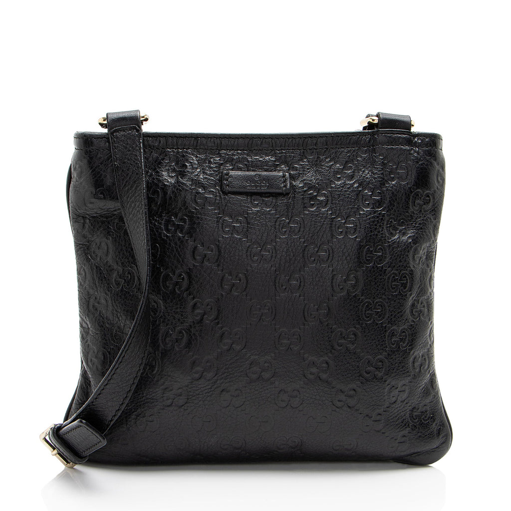 Gucci Guccissima Leather Flat Messenger (SHF-b6Jy3q)