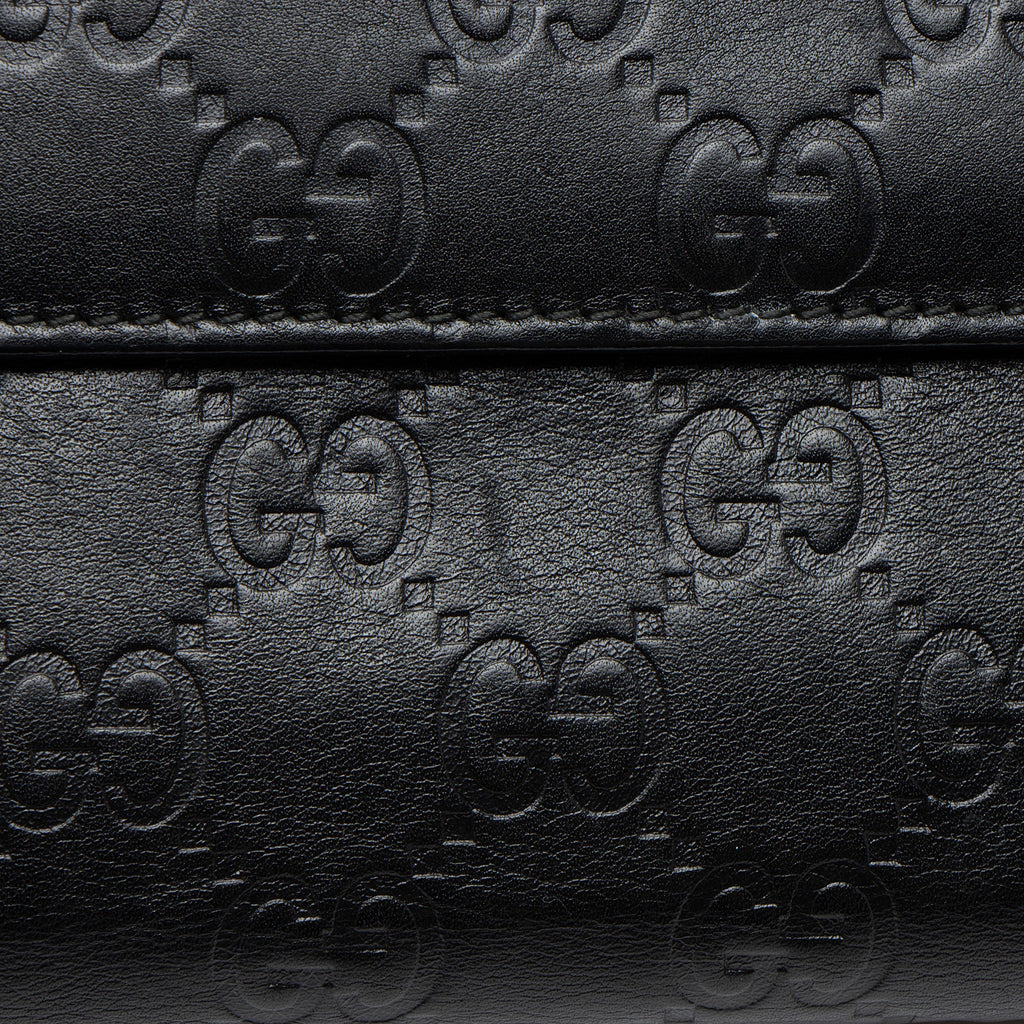 Gucci Guccissima Leather Heart Script Continental Wallet