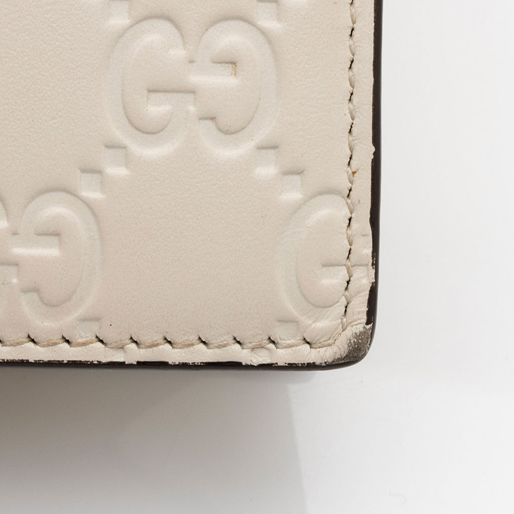 Gucci Guccissima Leather Signature Bow Mini Wallet On Chain Bag (SHF-fAYnZO)
