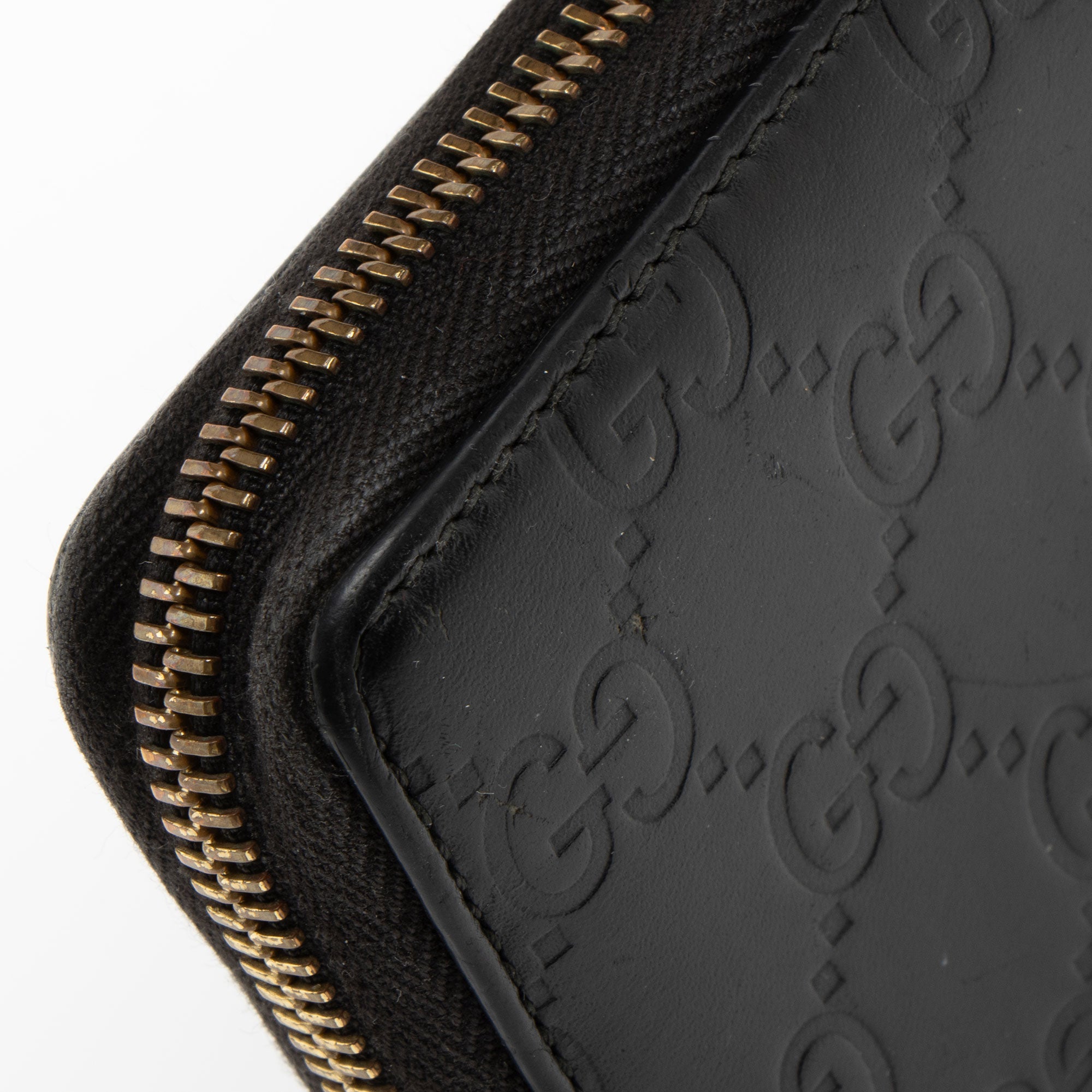 Gucci Guccissima Leather Signature Zip Around Wallet