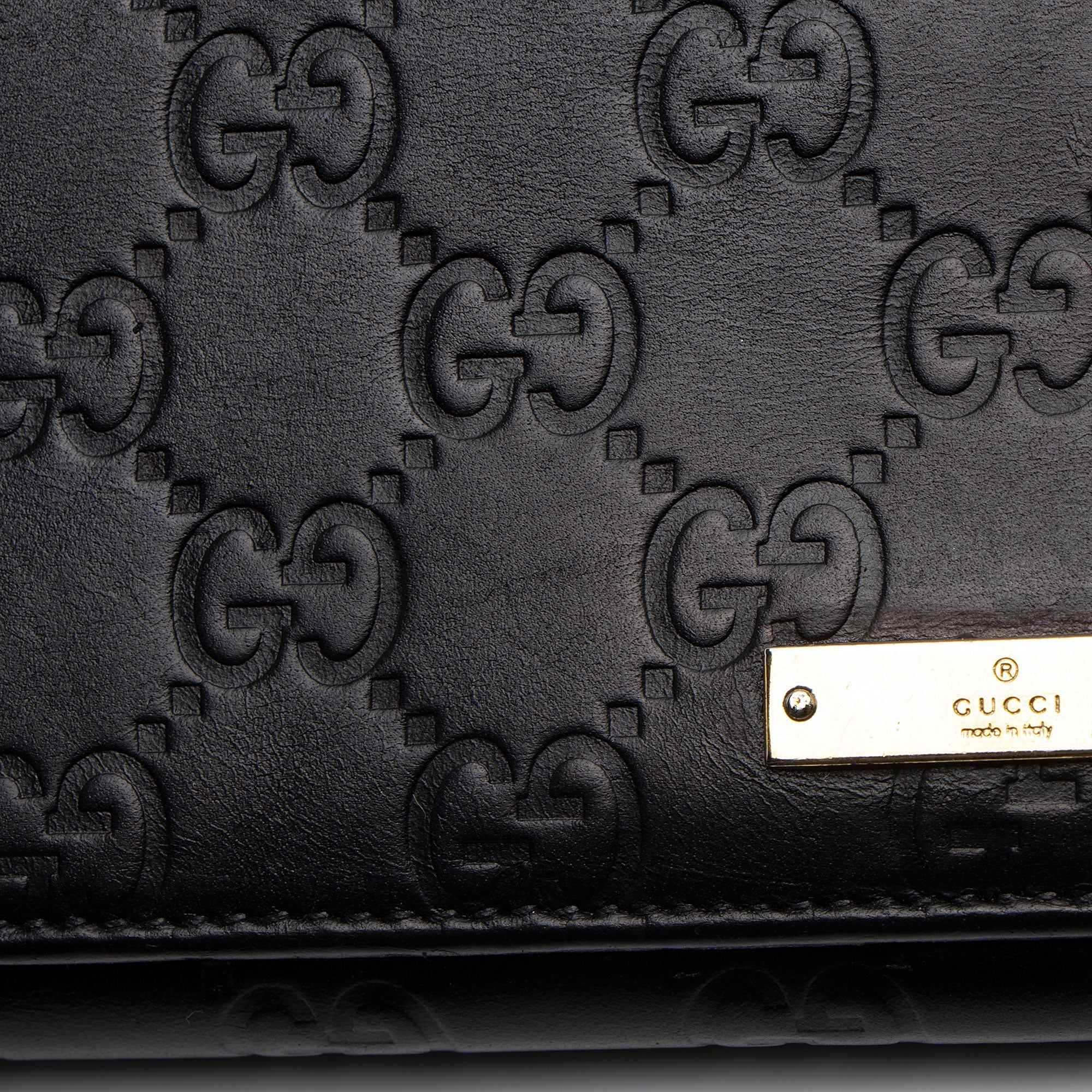 Gucci Guccissima Leather Wallet on Chain Bag (SHF-7tUszV)