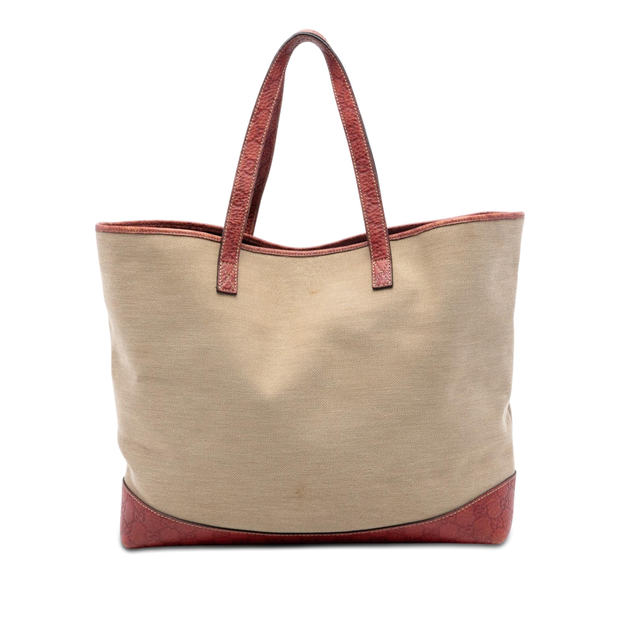 Gucci Guccissima Trimmed Canvas Tote