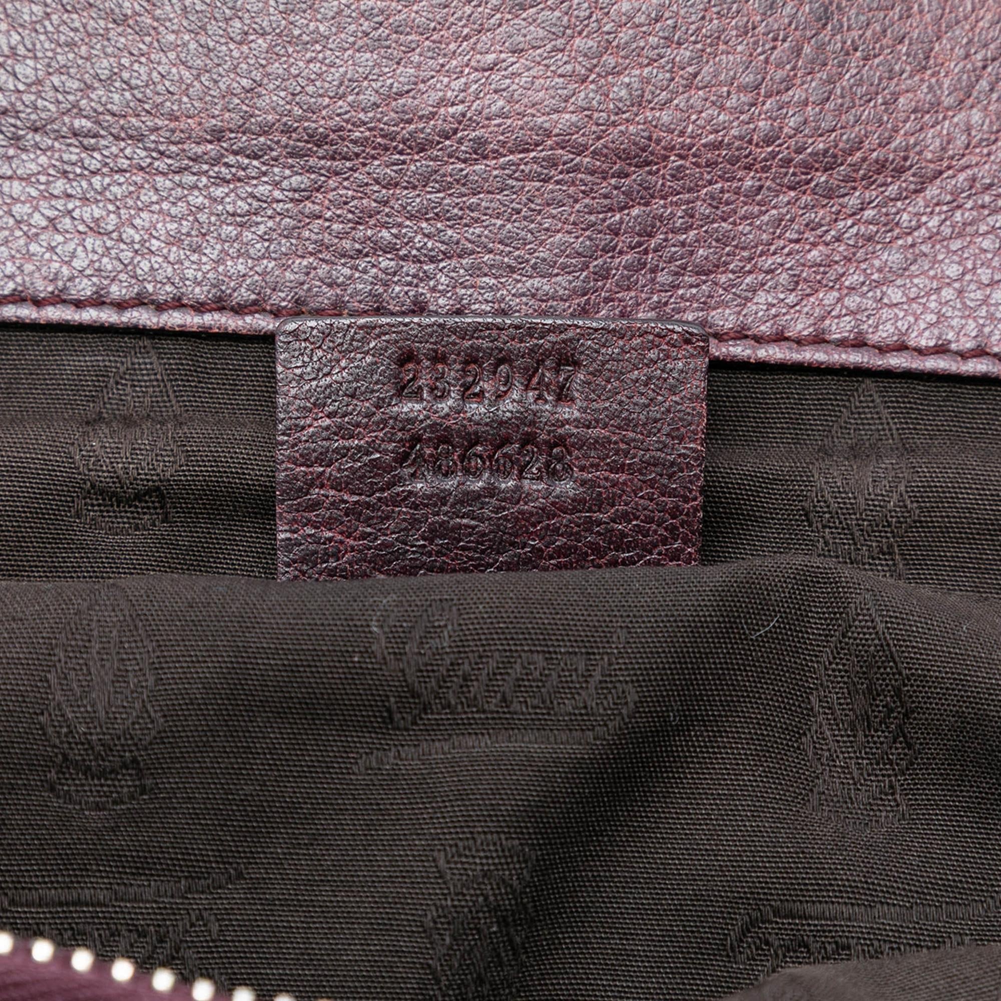 Gucci Guccissima Trimmed Leather Bamboo Libeccio Tote