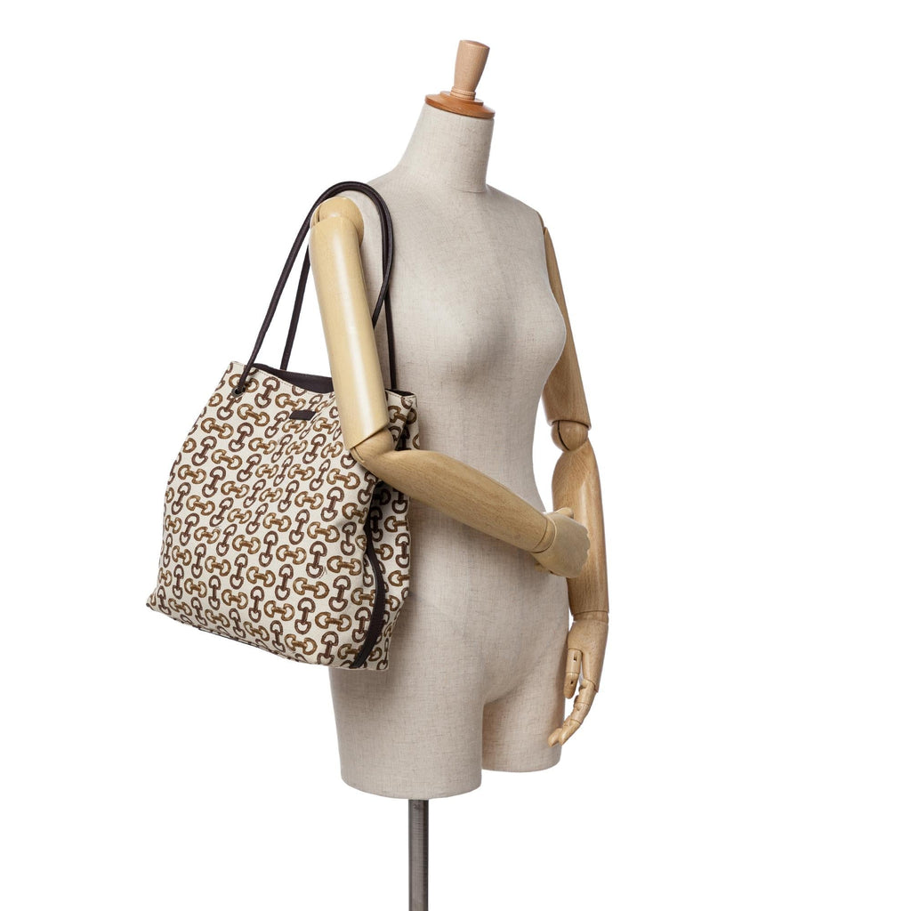 Gucci Horsebit Canvas Gifford Tote