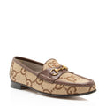 Gucci Jumbo GG Canvas Horsebit Jordaan Loafers - Size 10 / 40