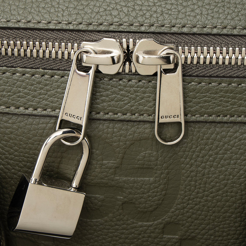 Gucci Jumbo GG Embossed Leather Small Duffle