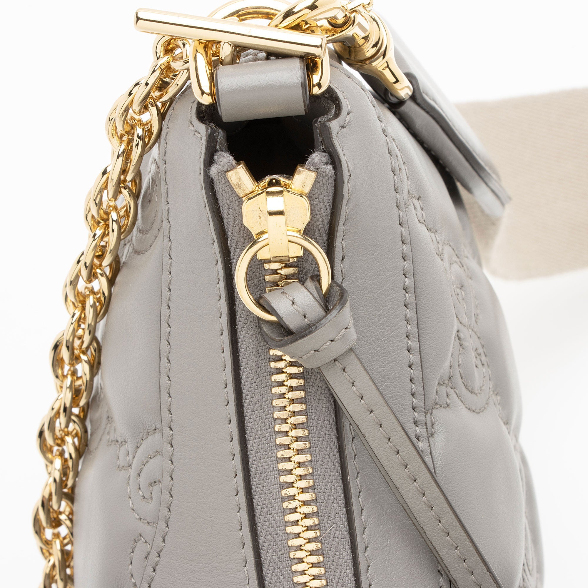 Gucci Jumbo GG Matelasse Leather Chain Small Crossbody