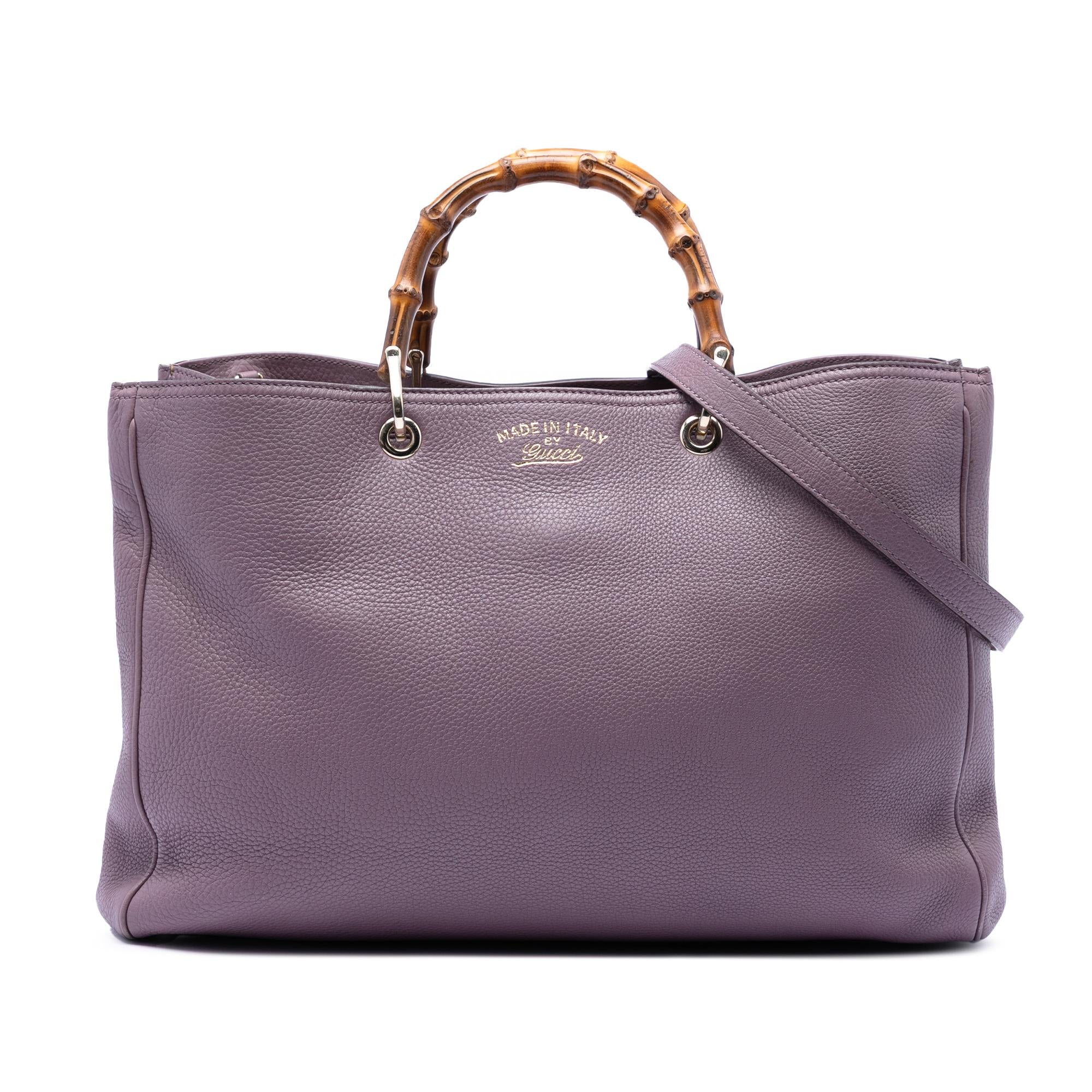 Gucci Large Calfskin Bamboo Shopper Satchel
