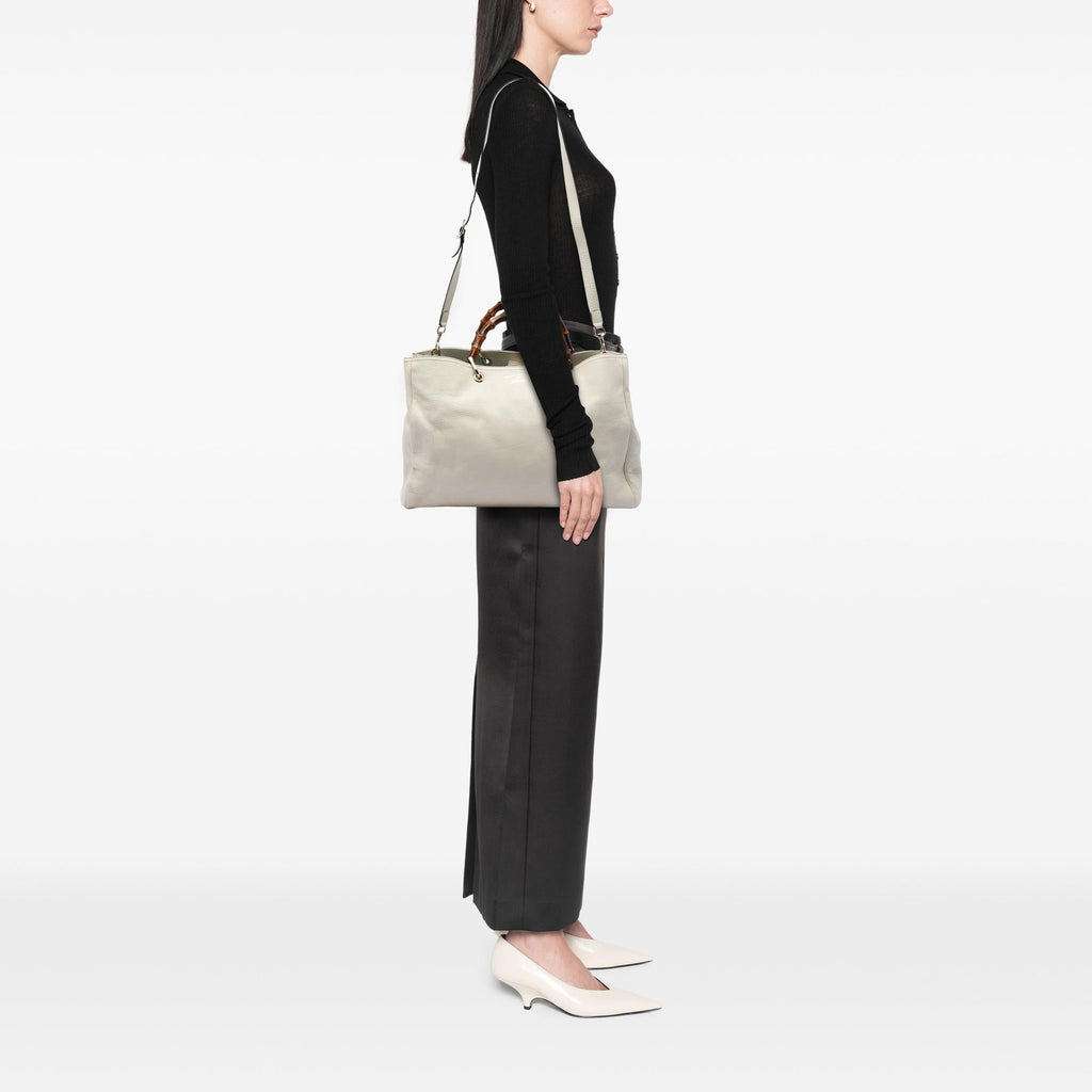 Gucci Large Calfskin Bamboo Shopper Satchel