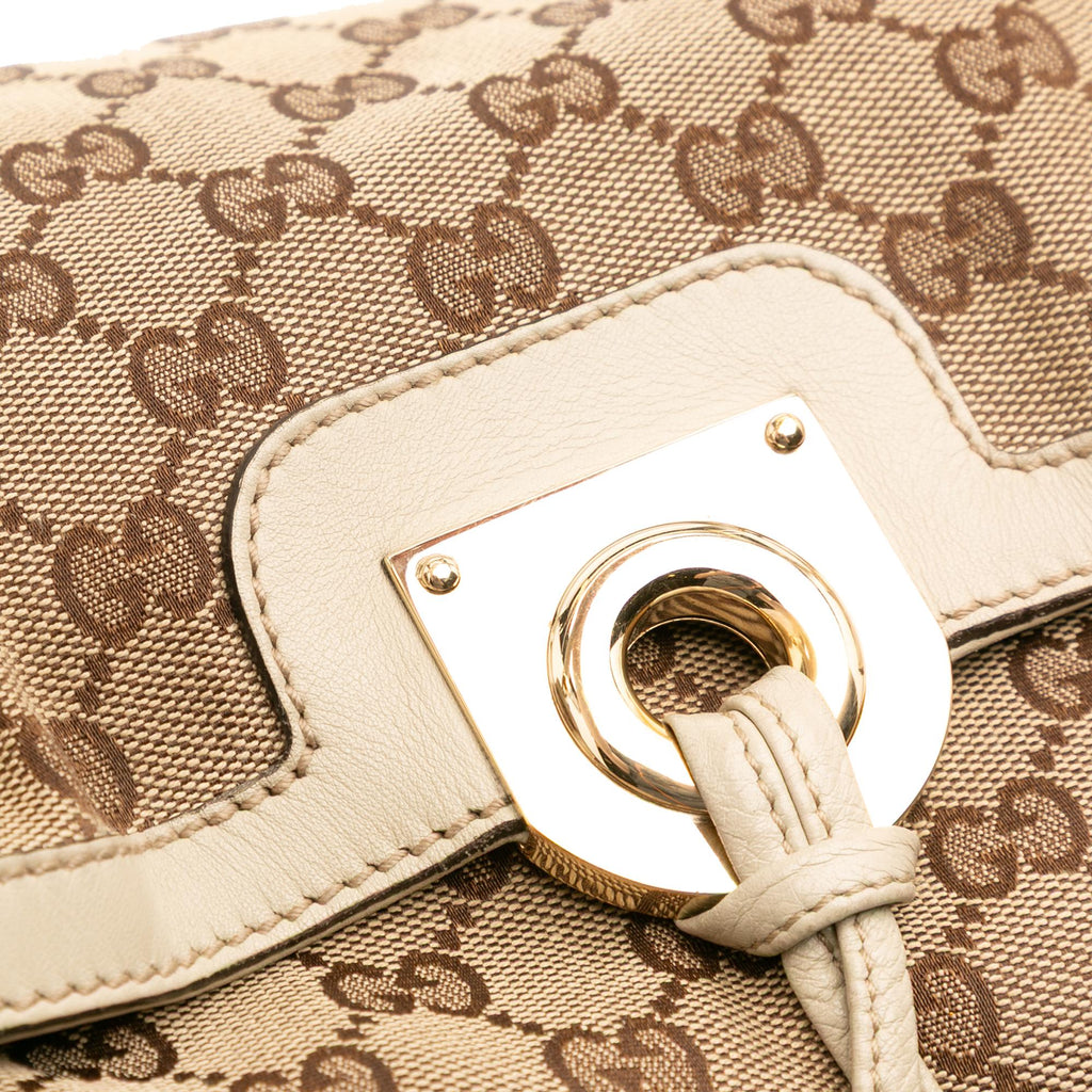Gucci Large GG Canvas Bamboo Indy Hobo