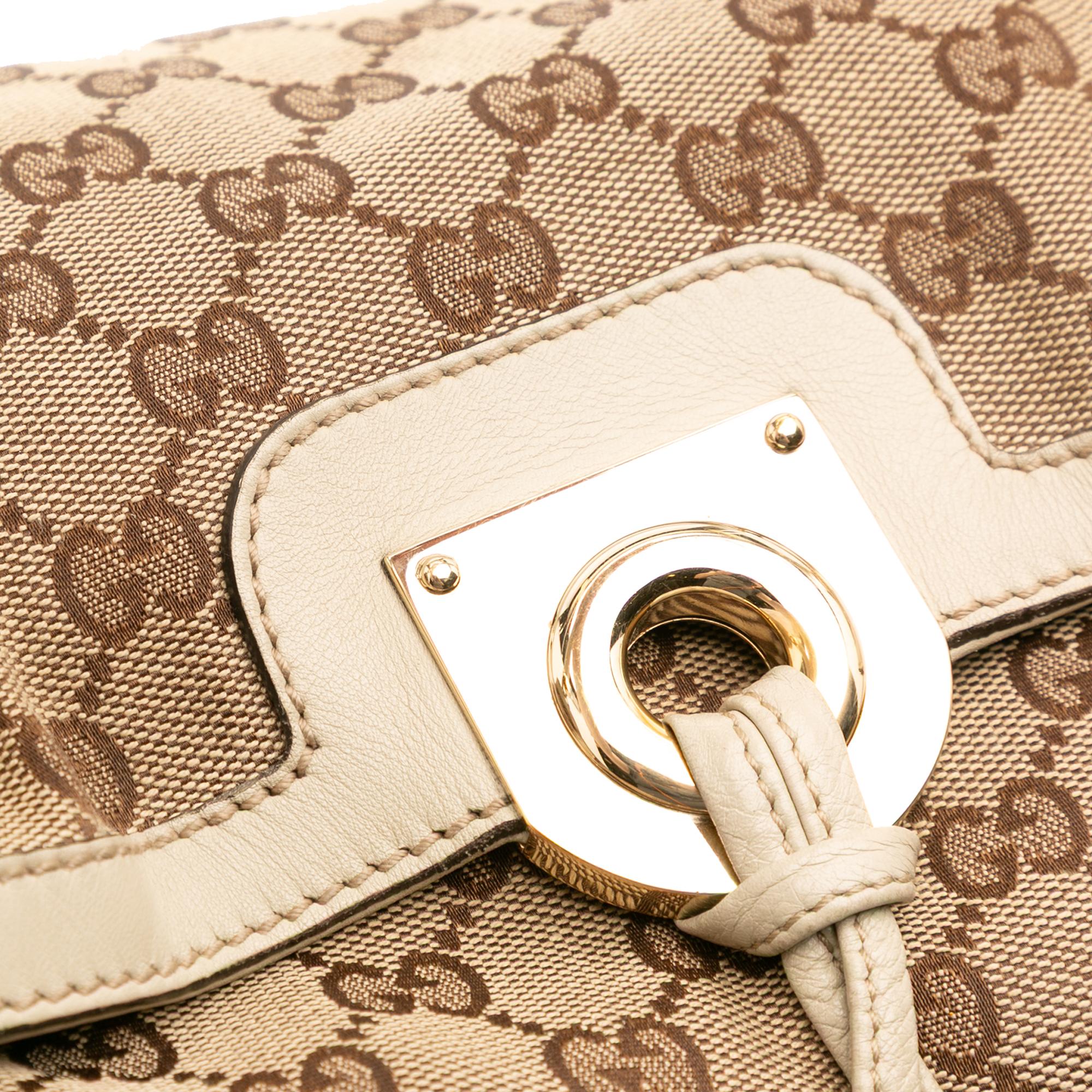 Gucci Large GG Canvas Bamboo Indy Hobo