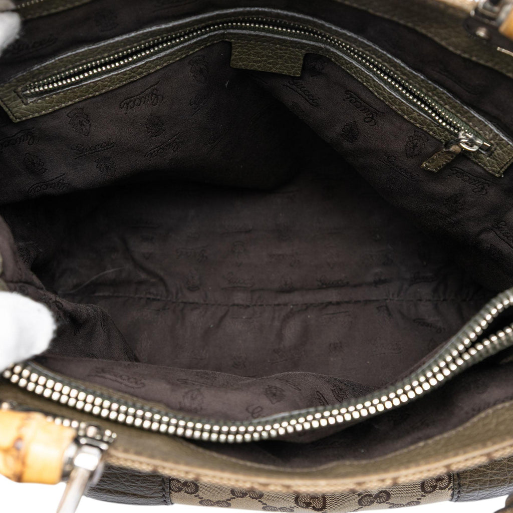 Gucci Large GG Canvas Bamboo Libeccio Tote
