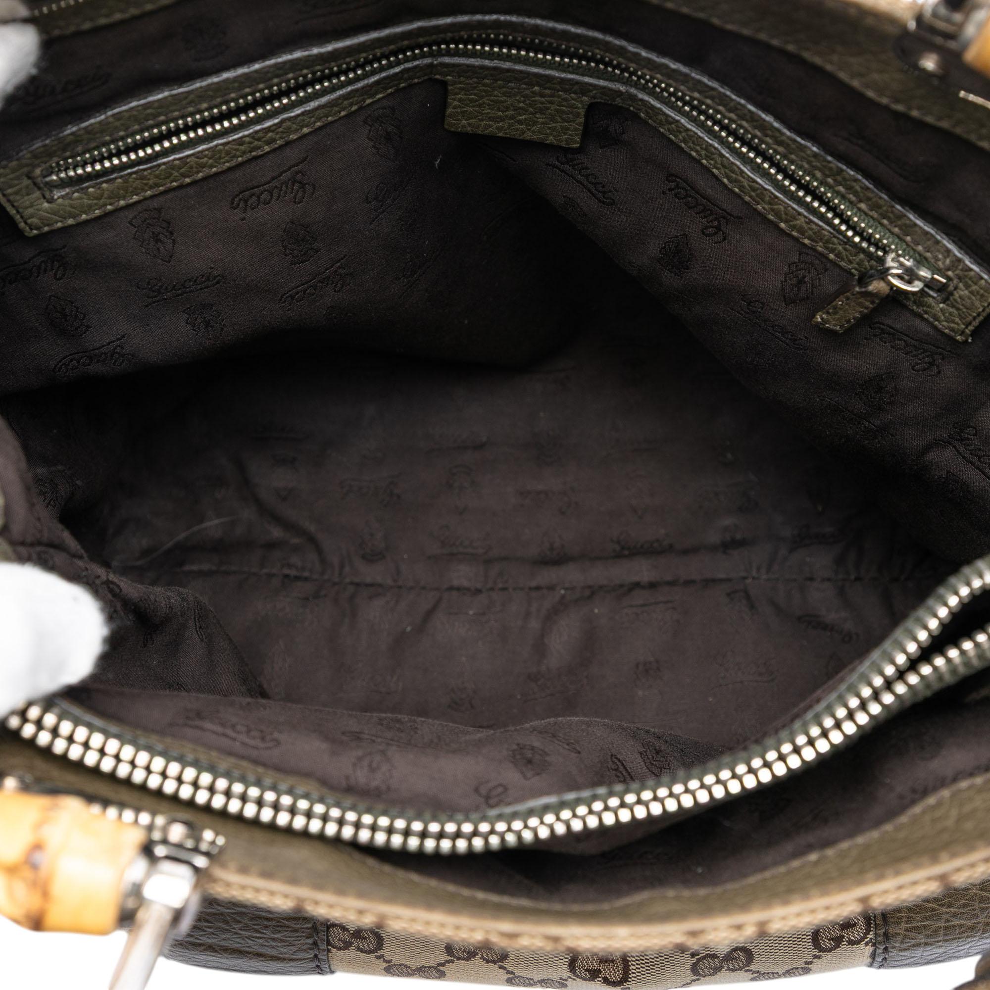 Gucci Large GG Canvas Bamboo Libeccio Tote