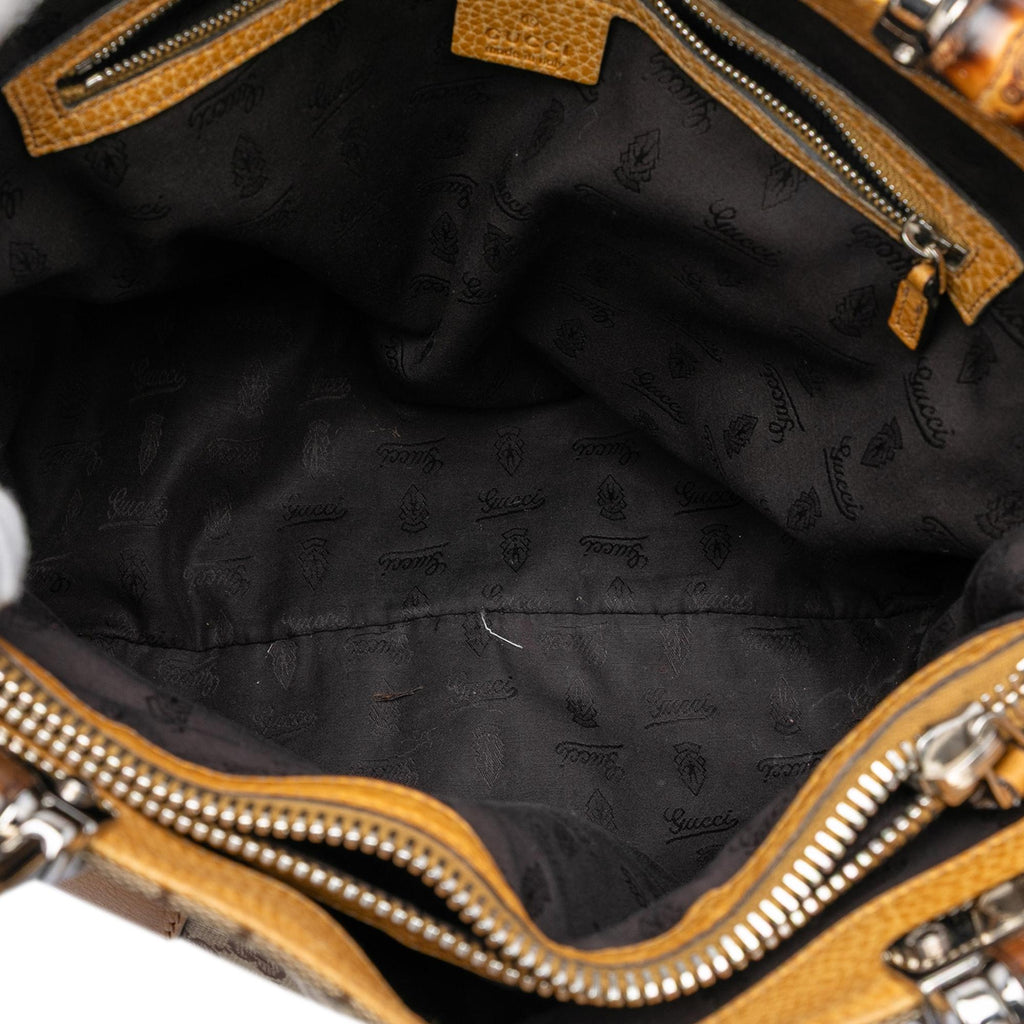Gucci Large GG Canvas Bamboo Libeccio Tote