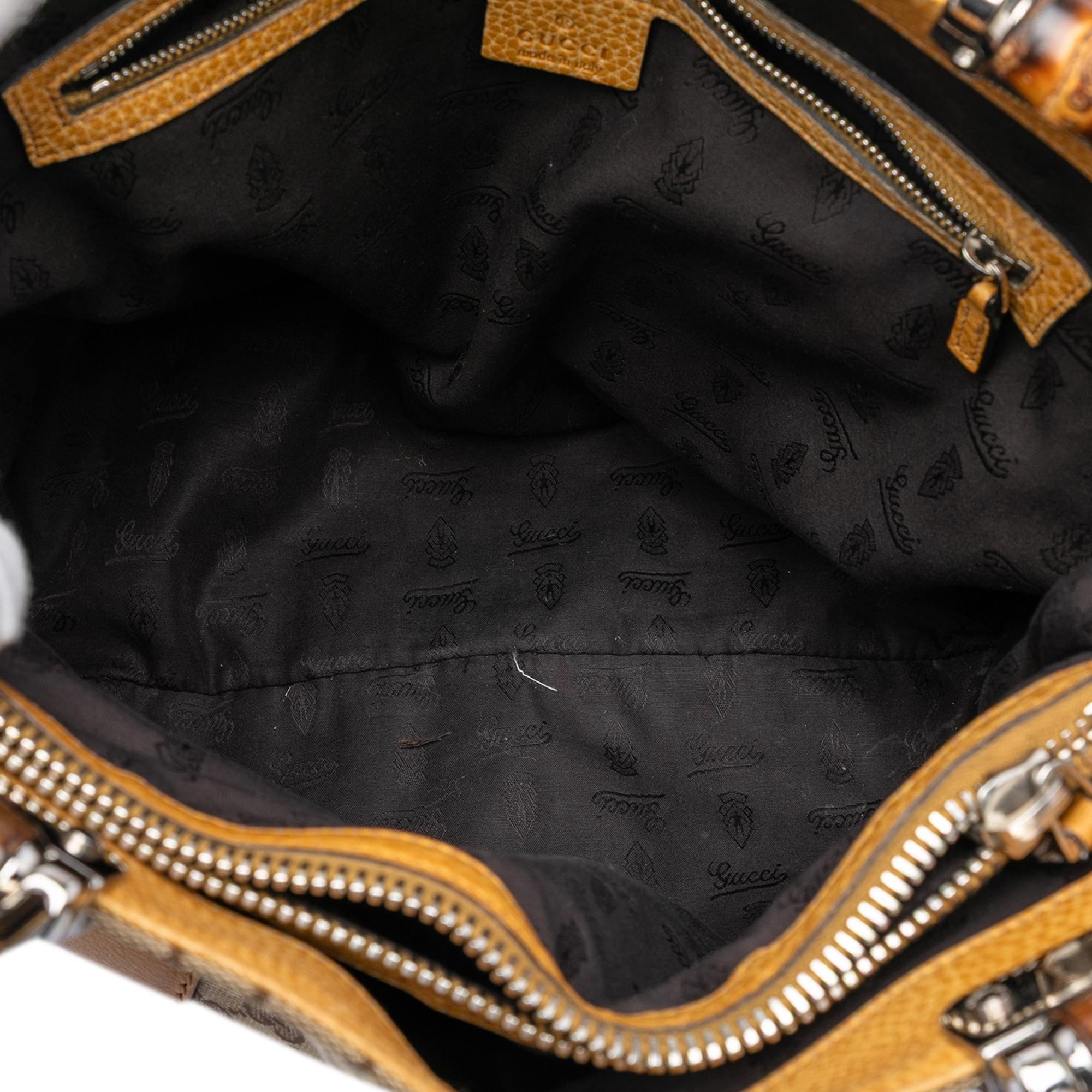 Gucci Large GG Canvas Bamboo Libeccio Tote