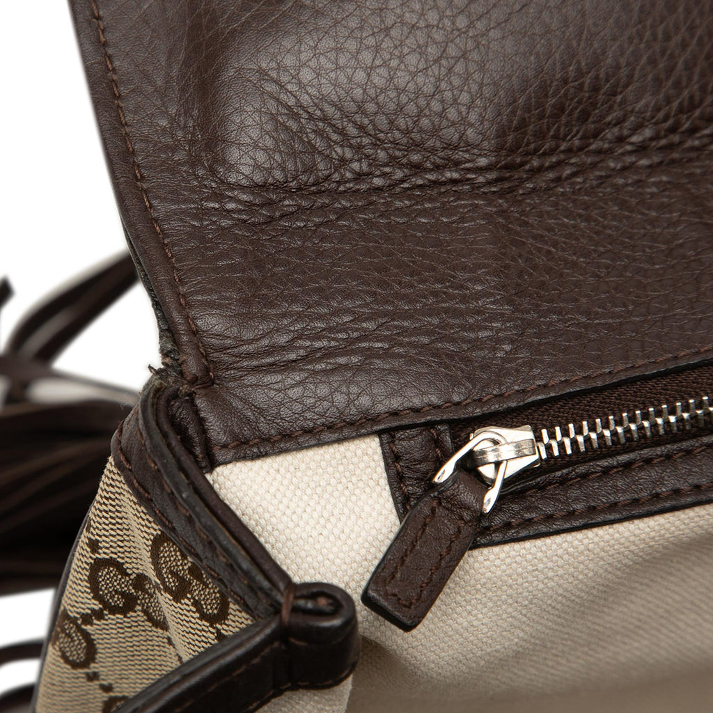Gucci Large GG Canvas New Bamboo Top Handle Bag