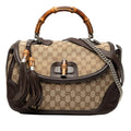 Gucci Large GG Canvas New Bamboo Top Handle Bag