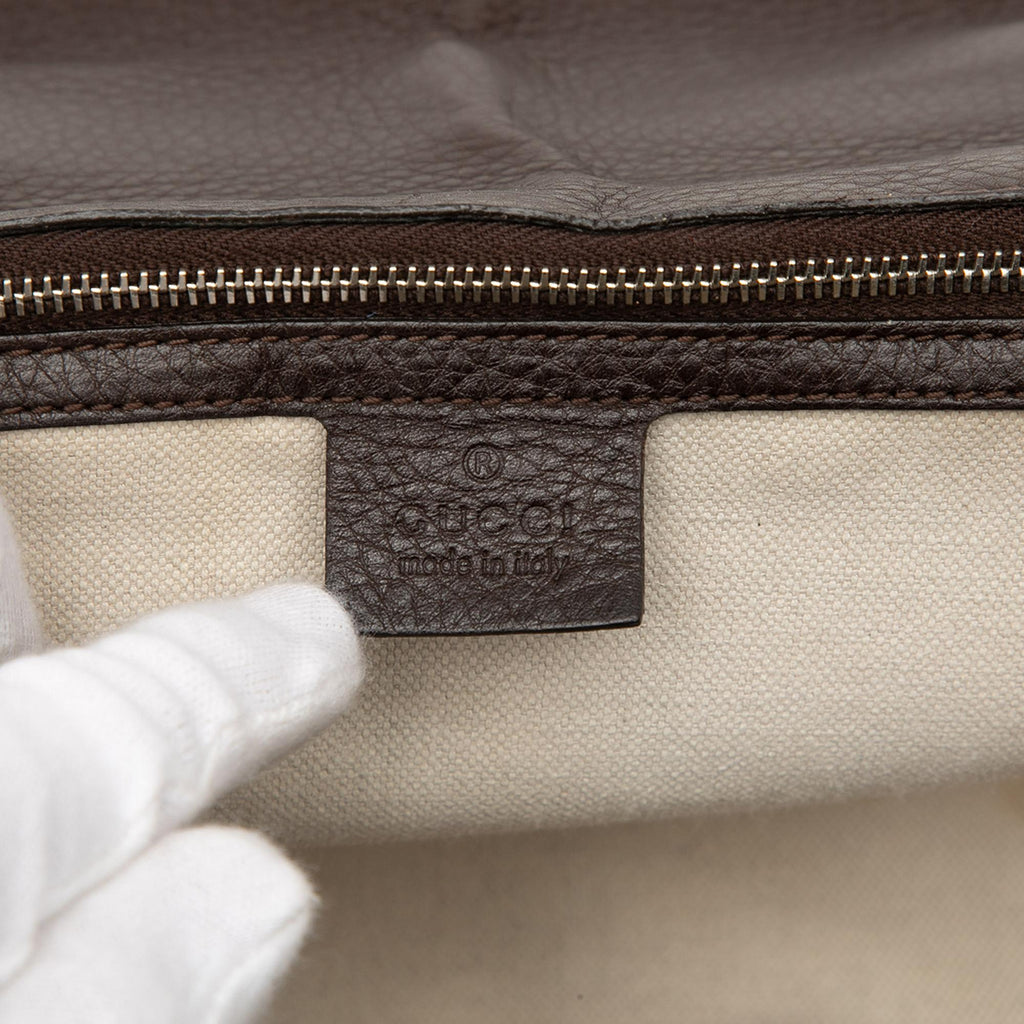 Gucci Large GG Canvas New Bamboo Top Handle Bag