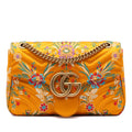 Gucci Large GG Marmont Matelasse Silk Embroidered Floral Shoulder Bag