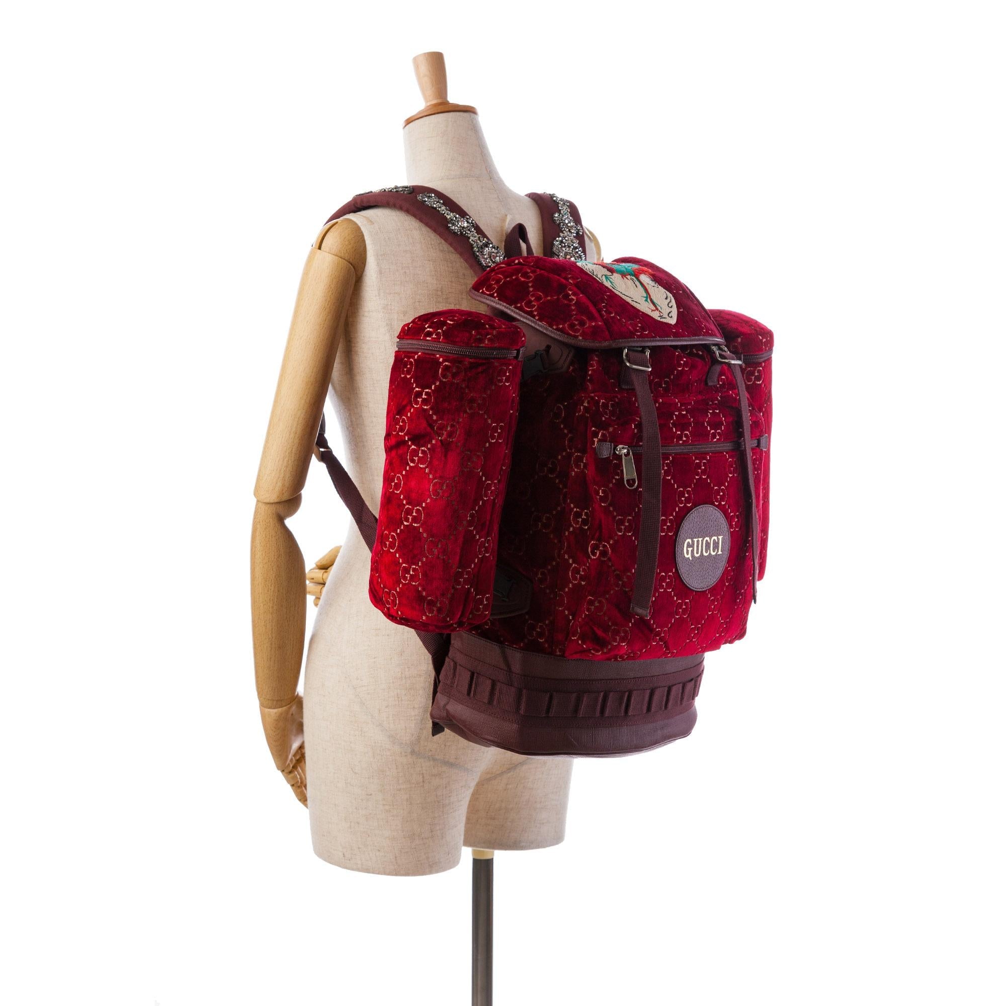 Gucci Large GG Velvet Heart Alpina Backpack (SHG-GnWulN)