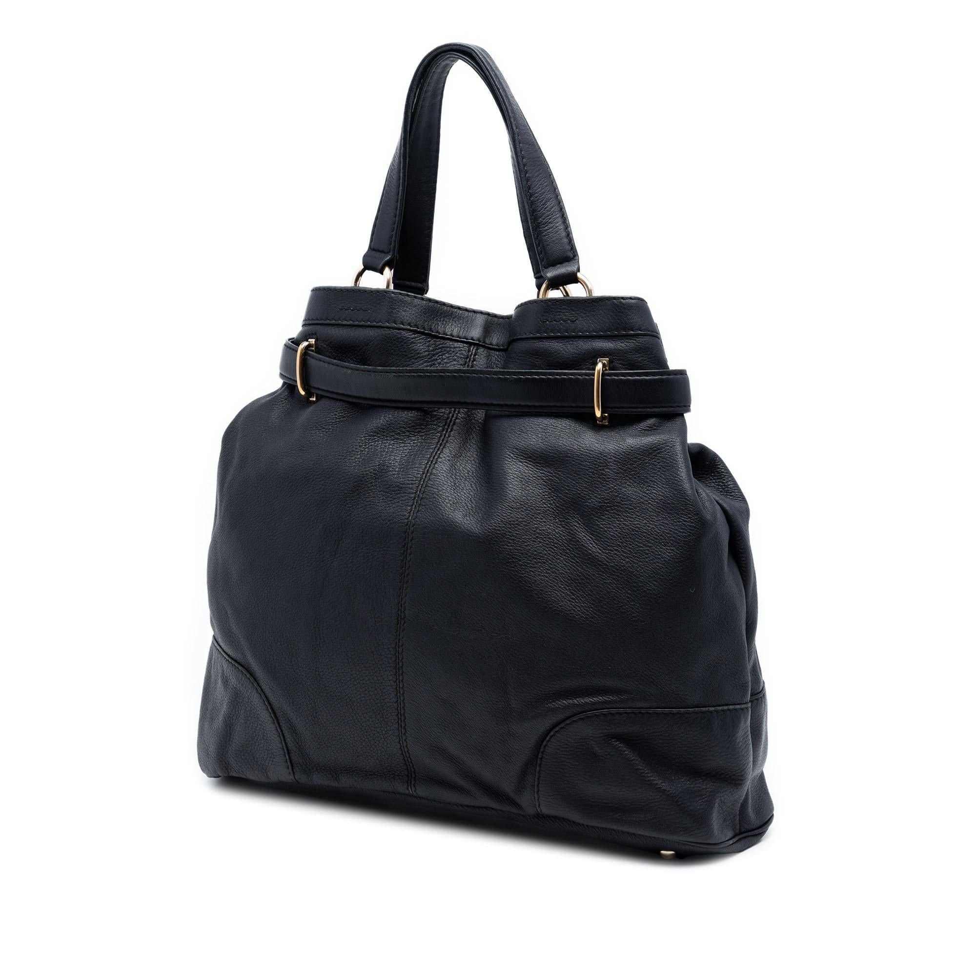 Gucci Large Leather Horsebit Sienna Tote