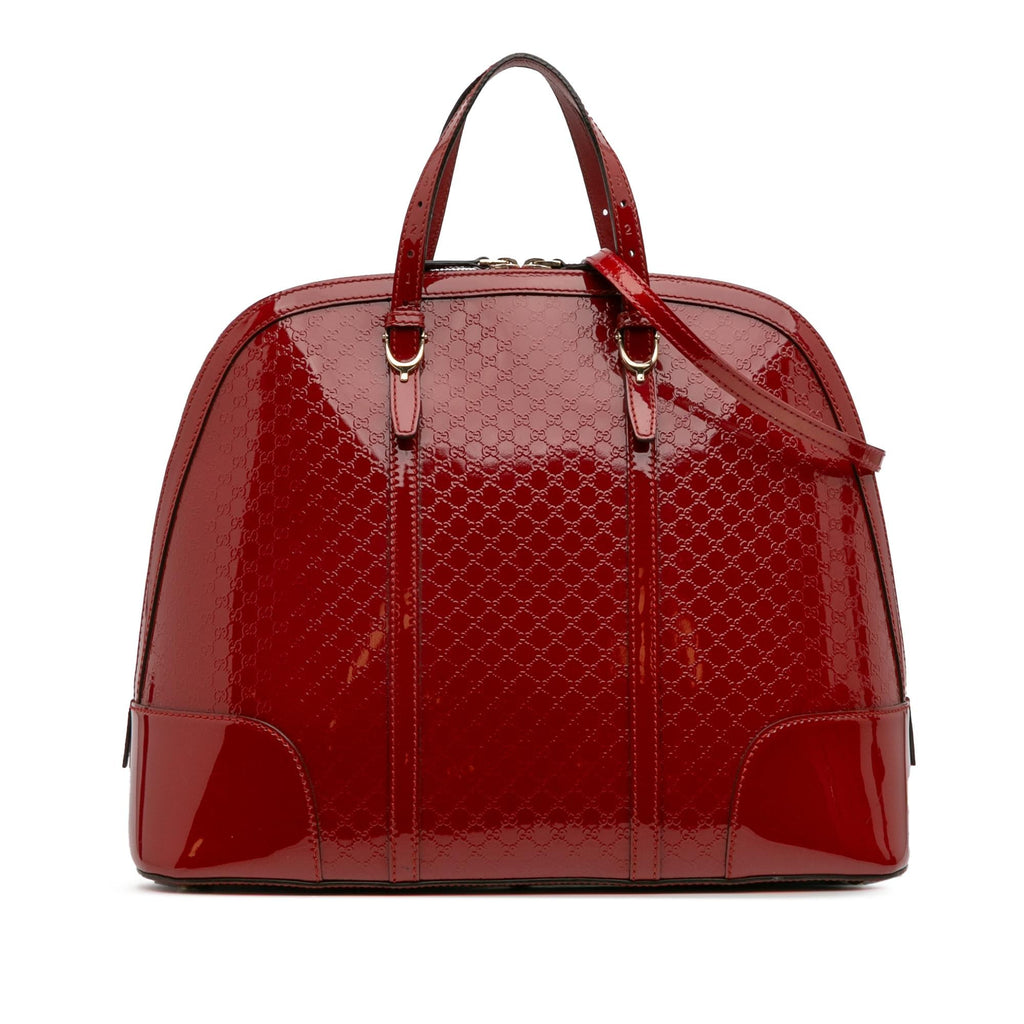 Gucci Large Microguccissima Patent Nice Dome Top Handle Bag