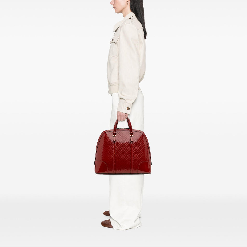 Gucci Large Microguccissima Patent Nice Dome Top Handle Bag
