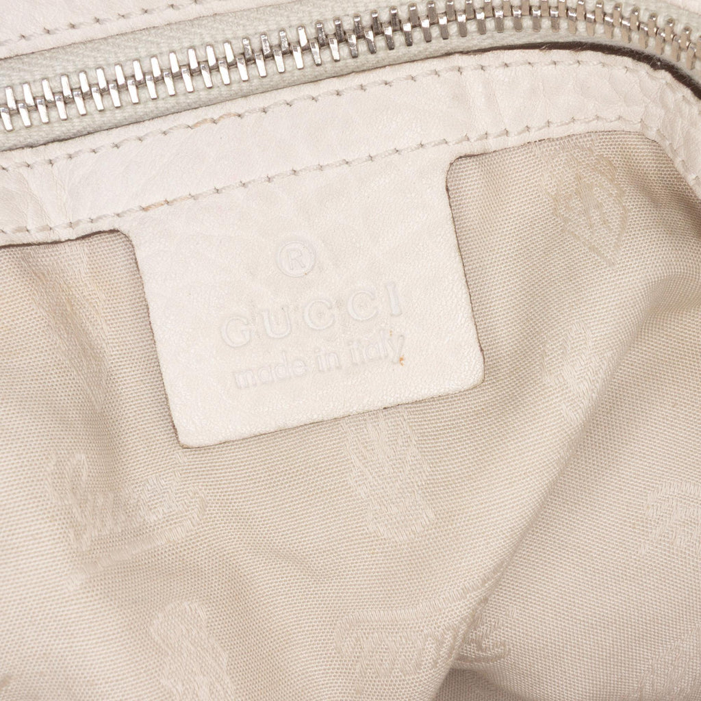 Gucci Large Pebbled Calfskin Bamboo Bar Tassel Tote
