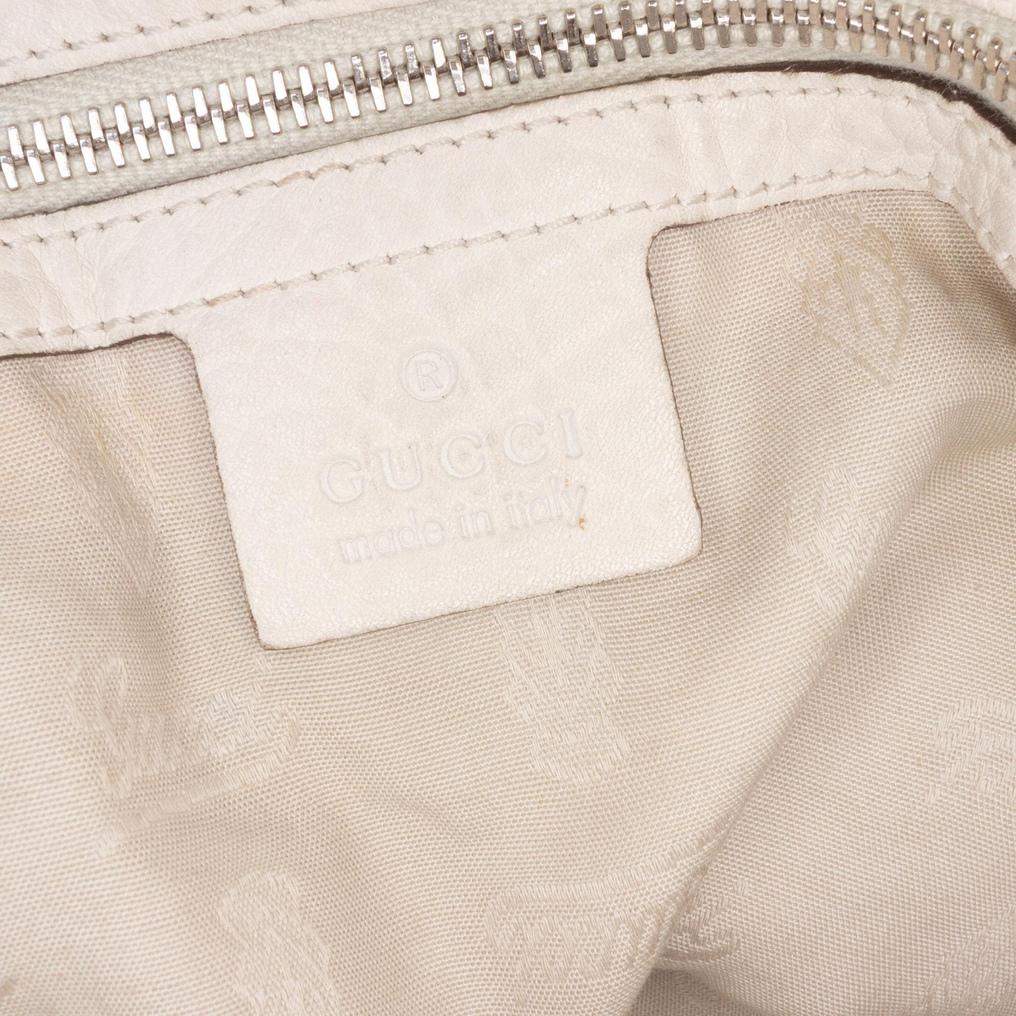 Gucci Large Pebbled Calfskin Bamboo Bar Tassel Tote