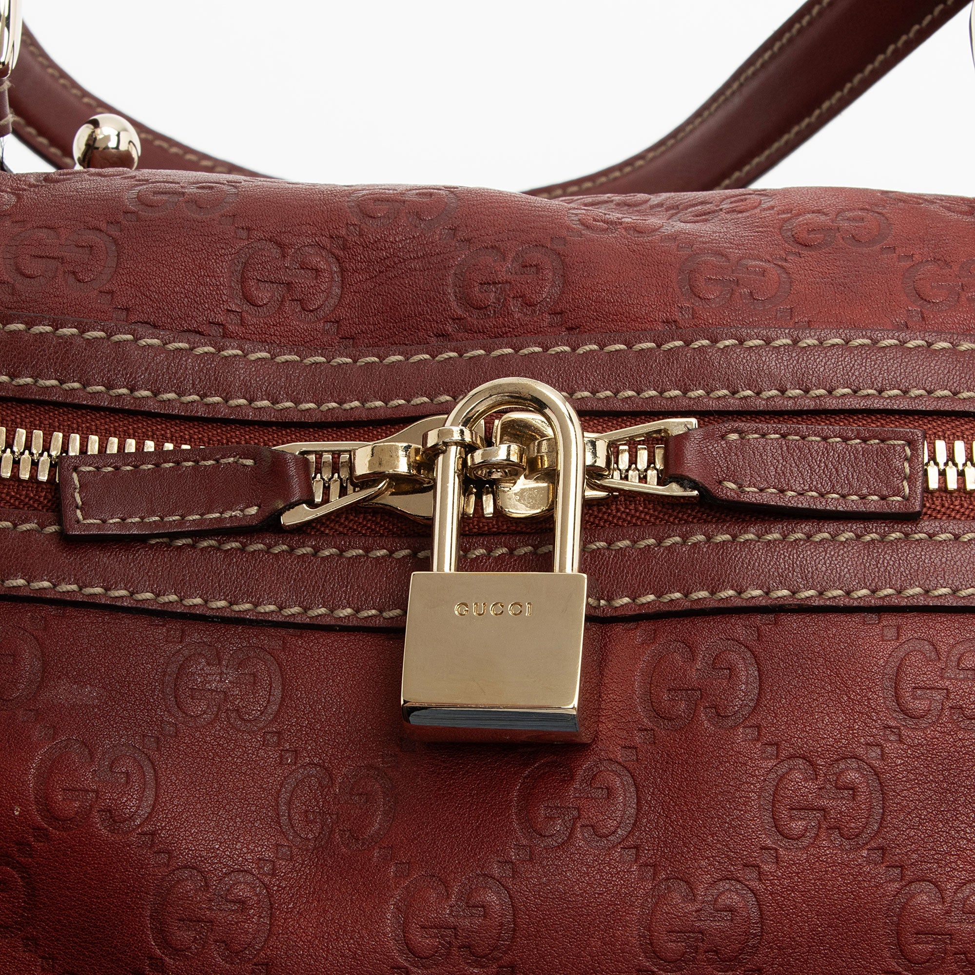 Gucci Guccissima Leather 85th Anniversary Horsebit Boston Bag (SHF-6tFCDk)