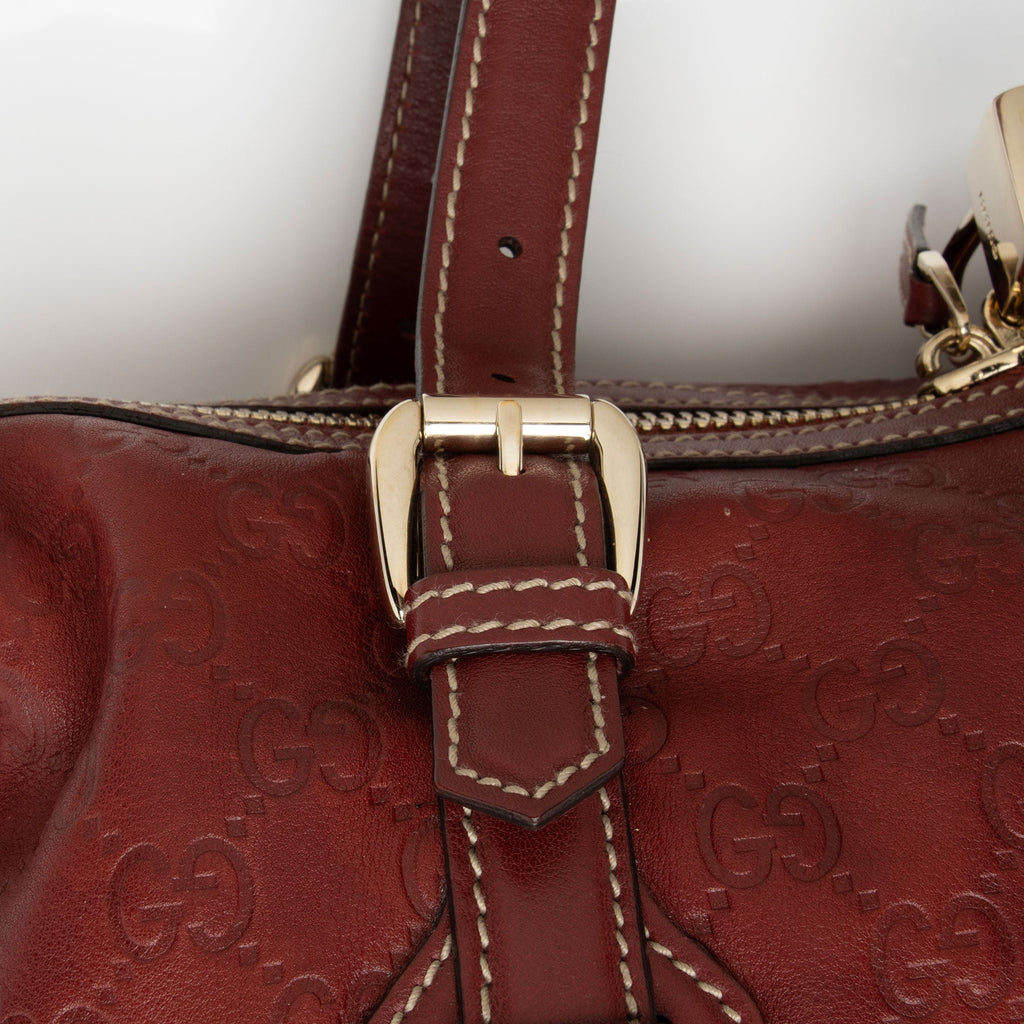 Gucci Guccissima Leather 85th Anniversary Horsebit Boston Bag (SHF-6tFCDk)
